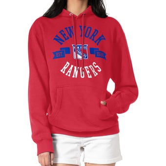 Women's G-III 4Her by Carl Banks Red New York Rangers City Graphic Fleece Pullover Hoodie