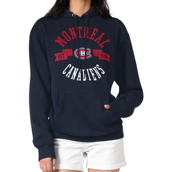 Women's G-III 4Her by Carl Banks Navy Montreal Canadiens City Graphic Fleece Pullover Hoodie