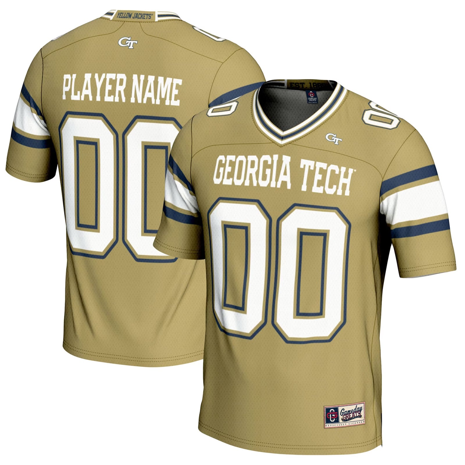 Youth GameDay Greats Gold Georgia Tech Yellow Jackets NIL Pick-A-Player Football Jersey