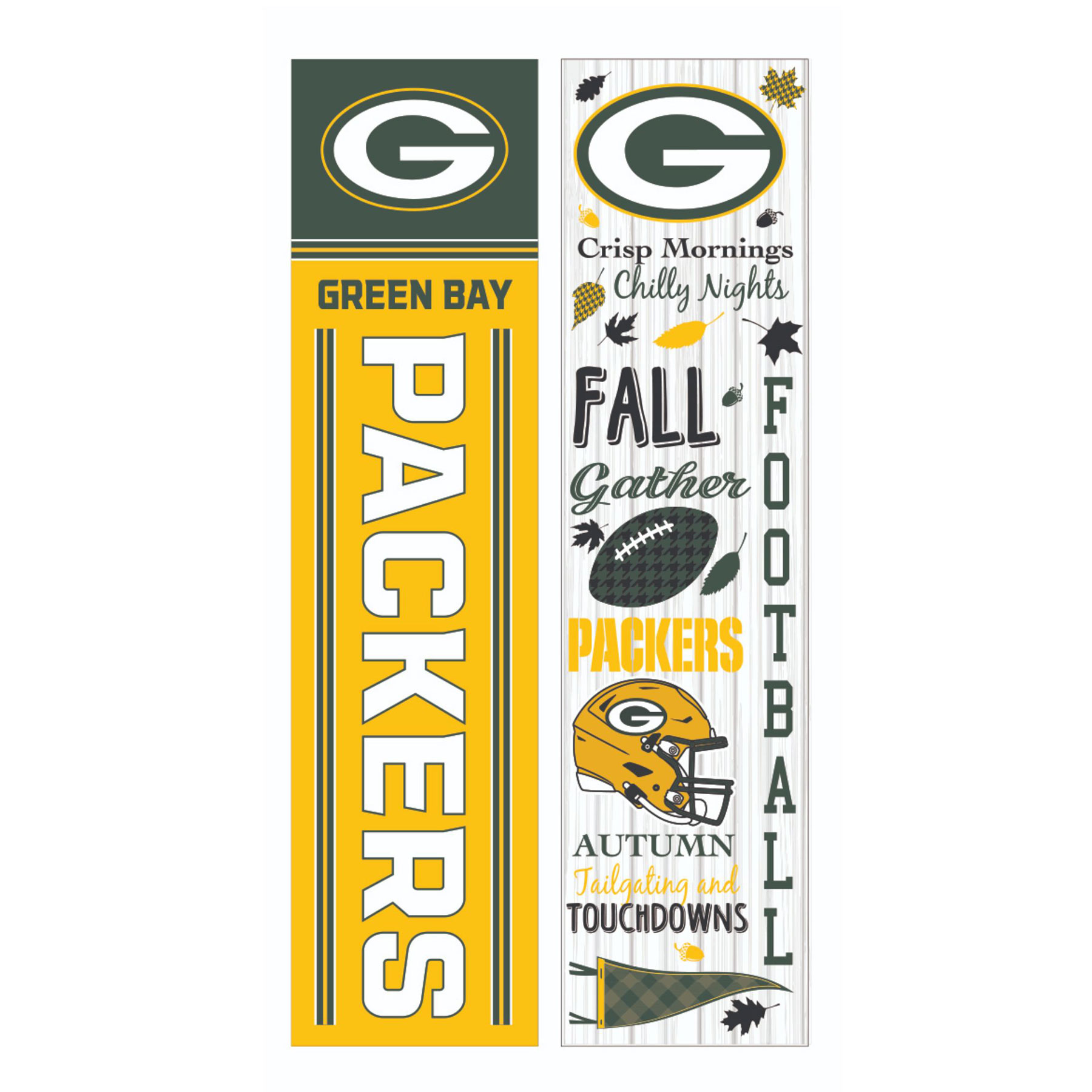 Green Bay Packers 47" Double Sided Fall Leaner Fan Sign