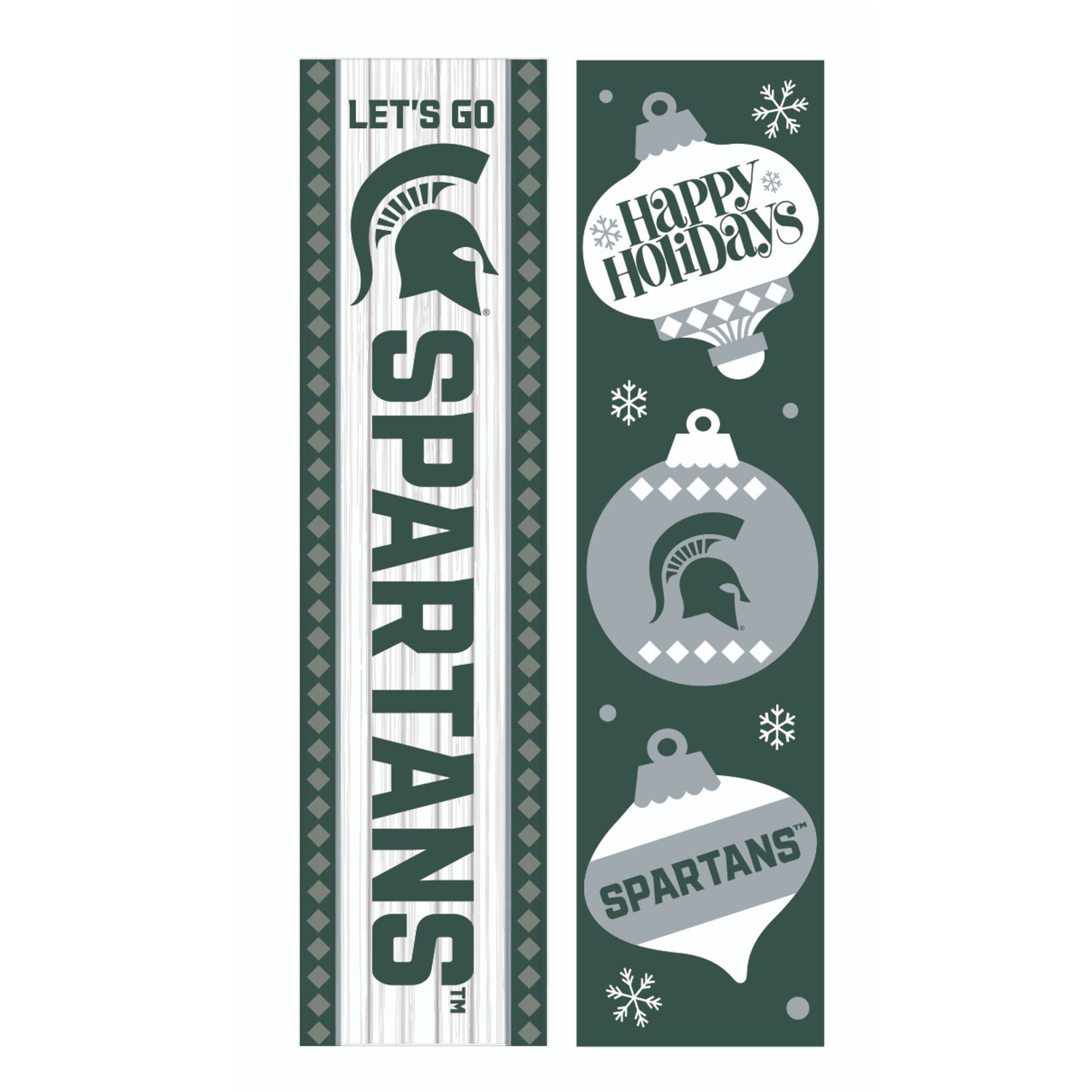 Michigan State Spartans 47" Double Sided Christmas Leaner Fan Sign