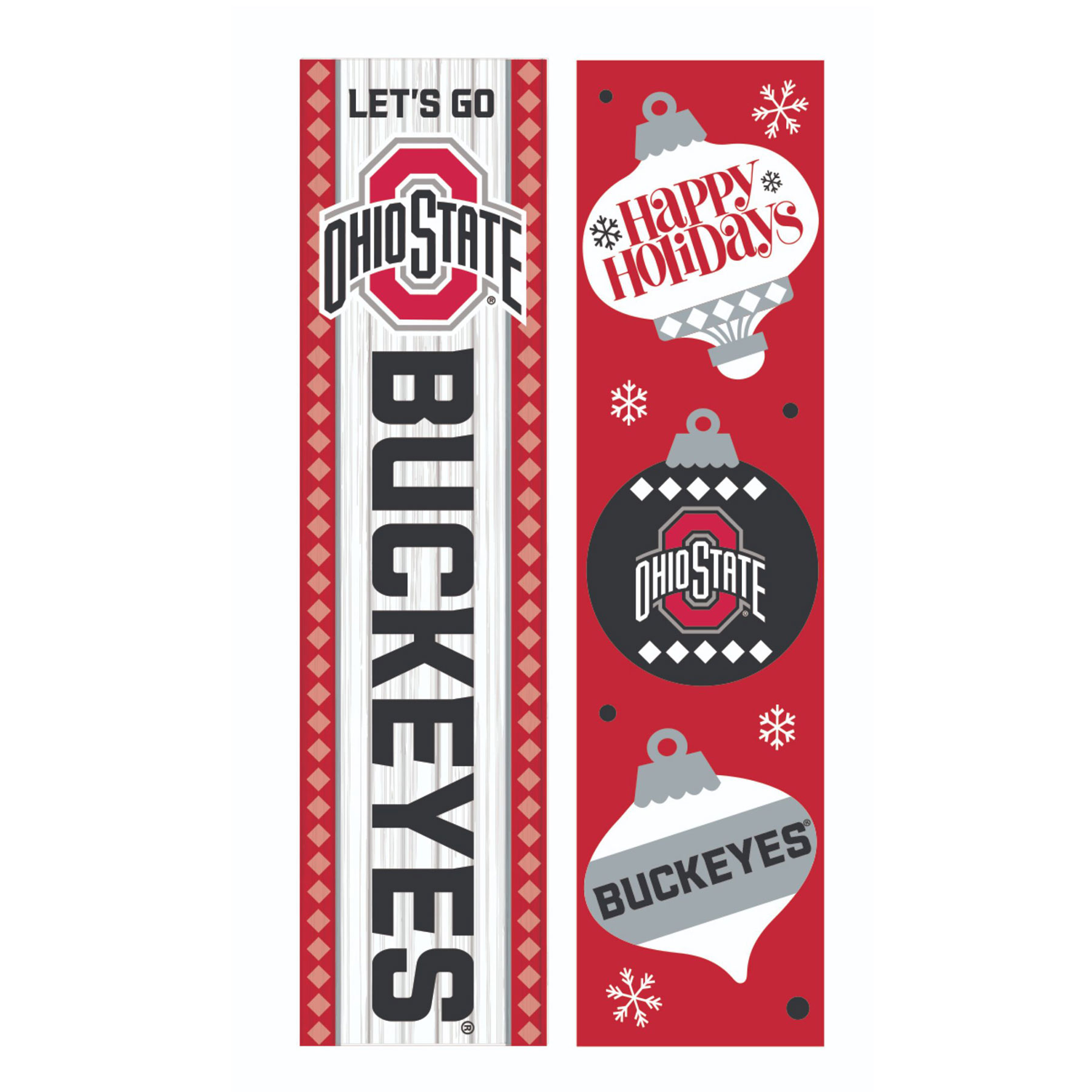 Ohio State Buckeyes 47" Double Sided Christmas Leaner Fan Sign
