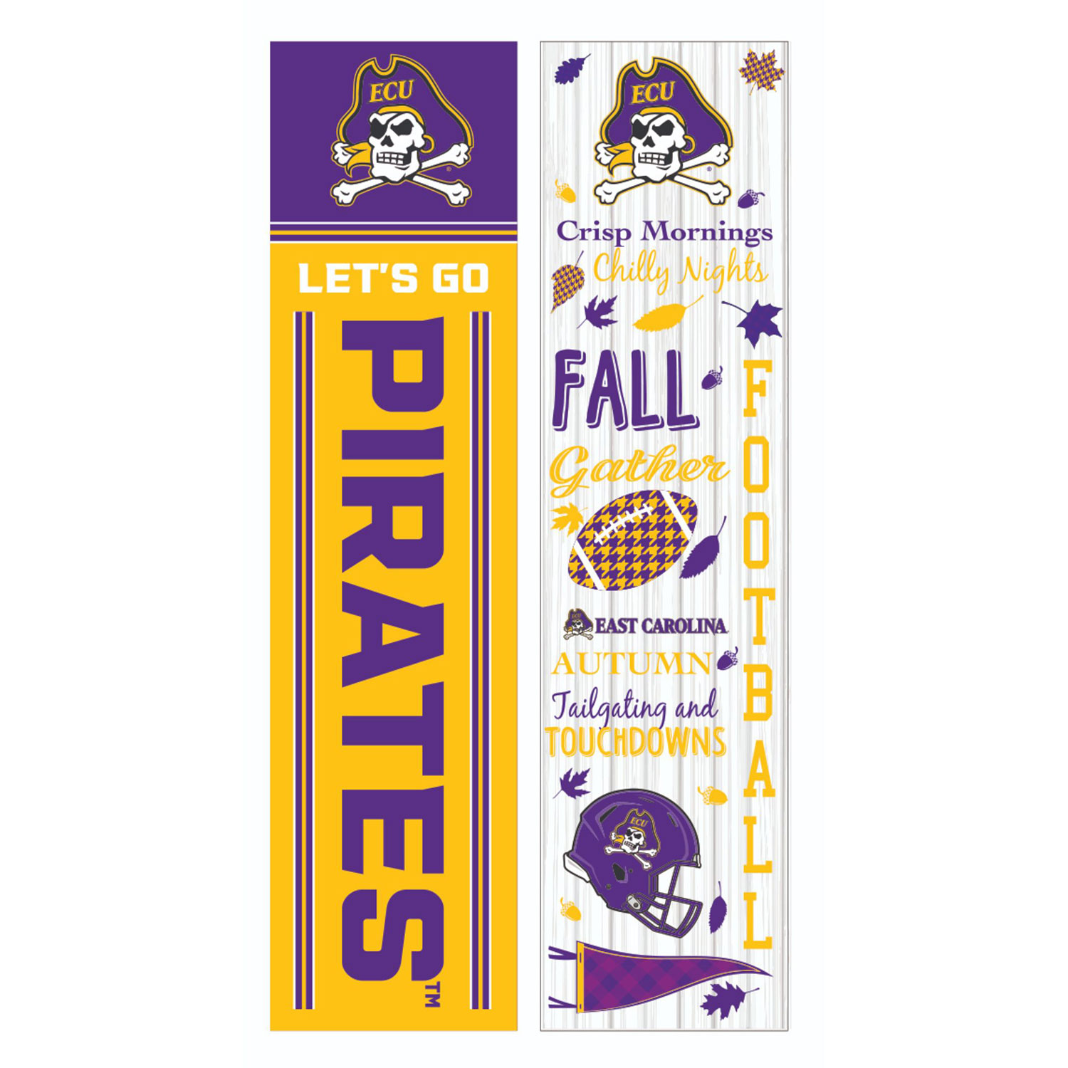 ECU Pirates 47" Double Sided Fall Leaner Fan Sign