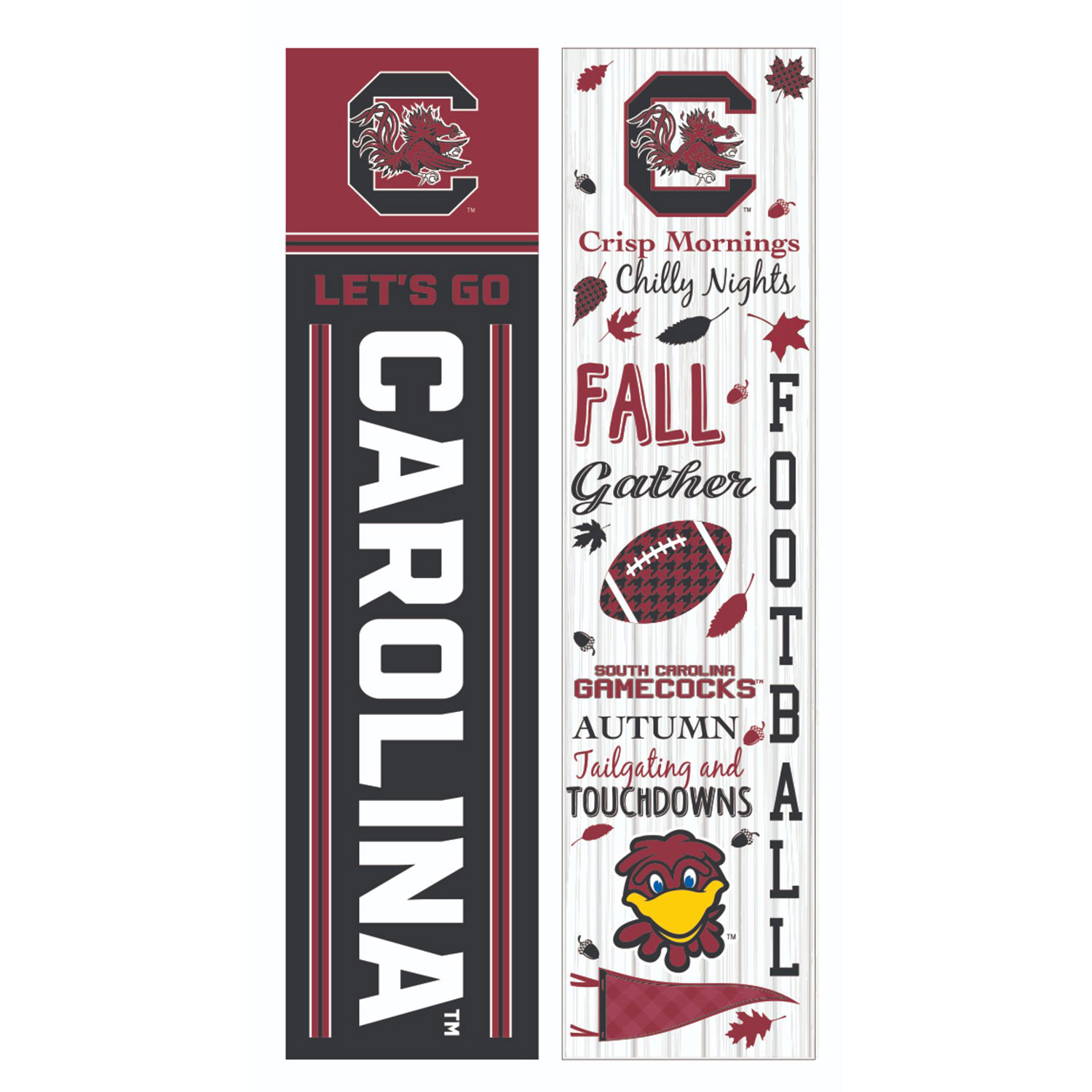 South Carolina Gamecocks 47" Double Sided Fall Leaner Fan Sign