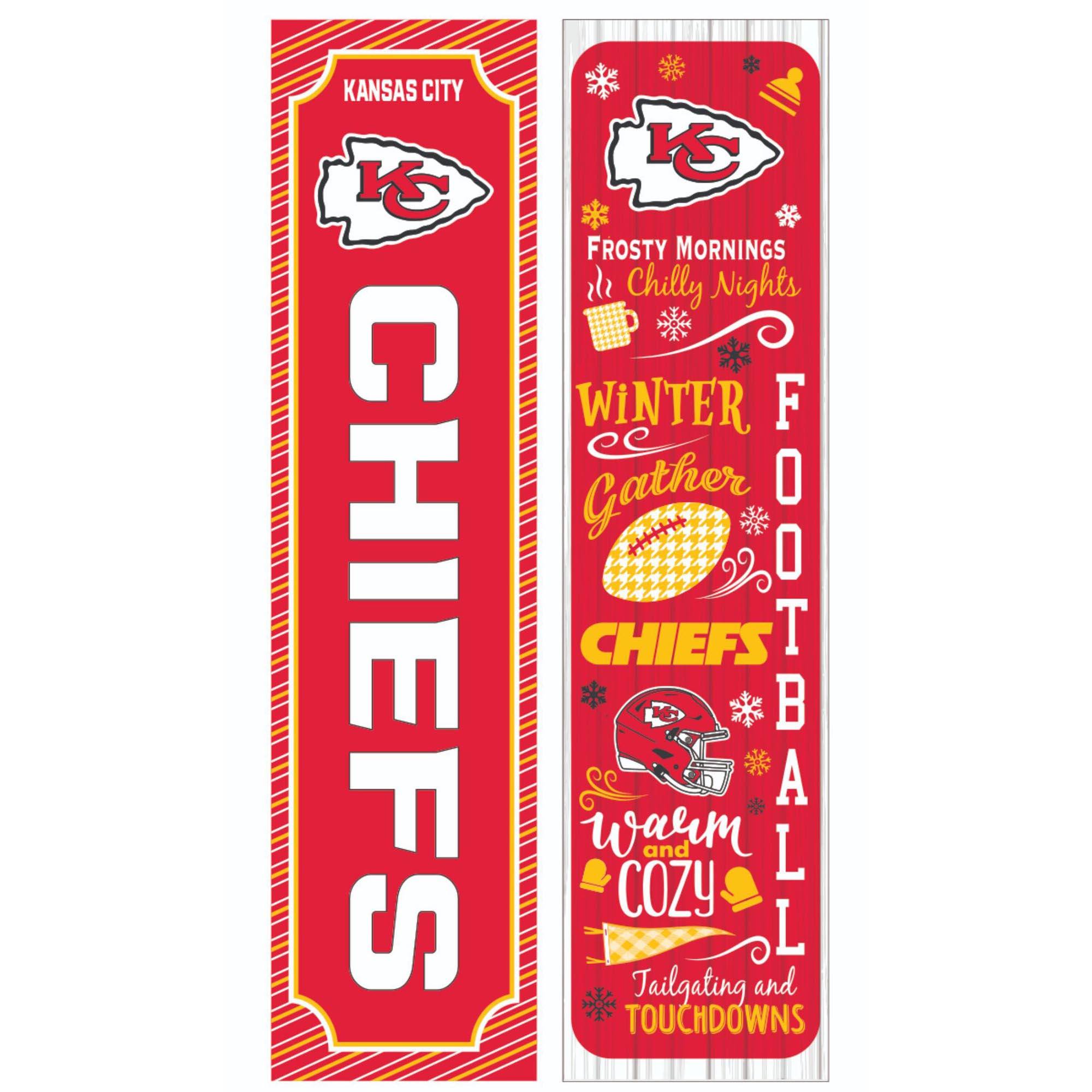 Kansas City Chiefs 47" Double Sided Winter Leaner Fan Sign