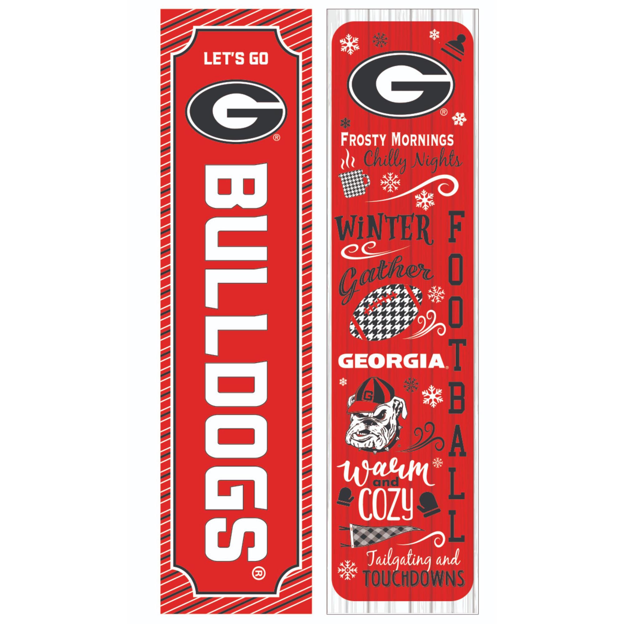 Georgia Bulldogs 47" Double Sided Winter Leaner Fan Sign