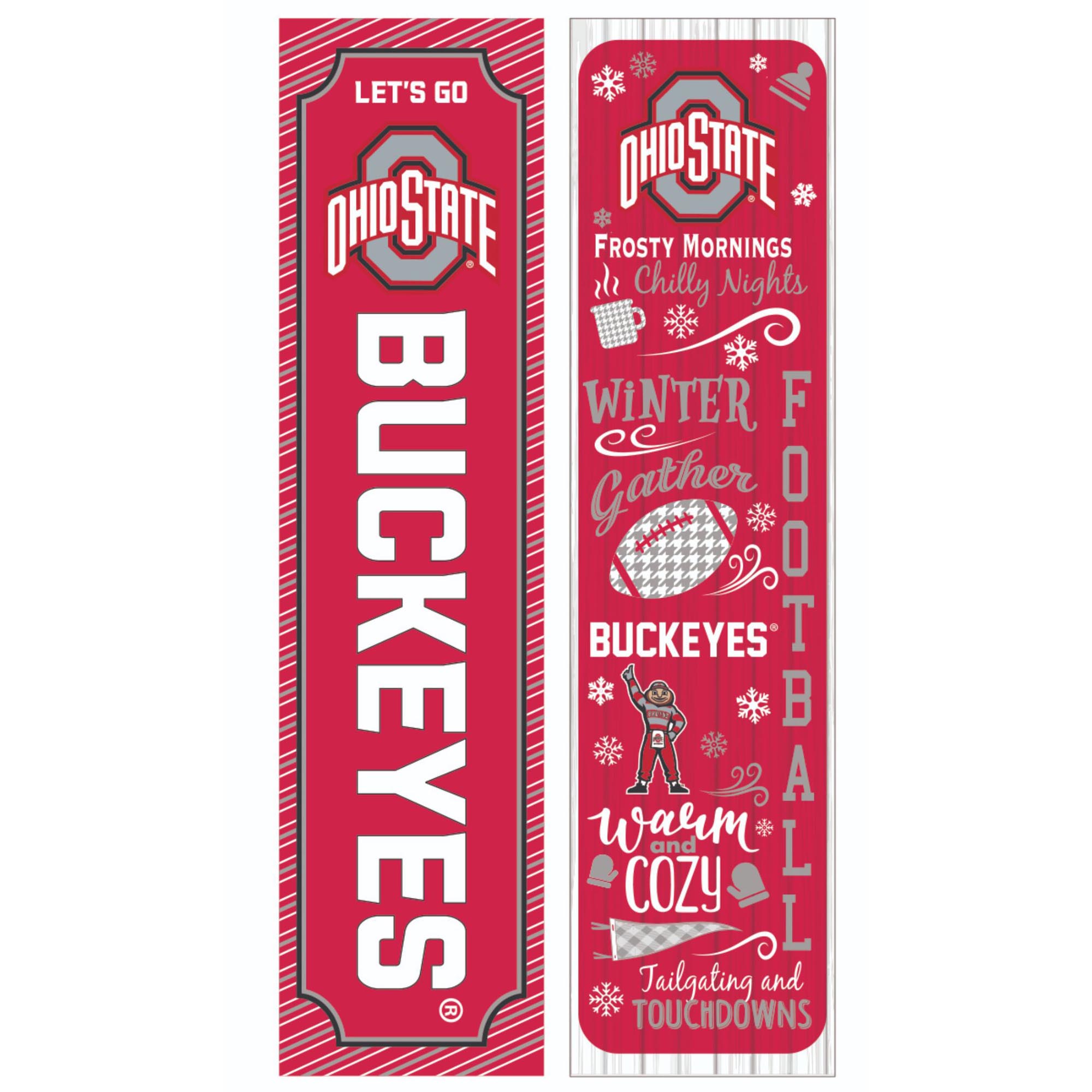 Ohio State Buckeyes 47" Double Sided Winter Leaner Fan Sign