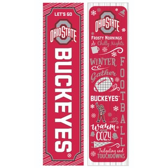 Ohio State Buckeyes 47" Double Sided Winter Leaner Fan Sign