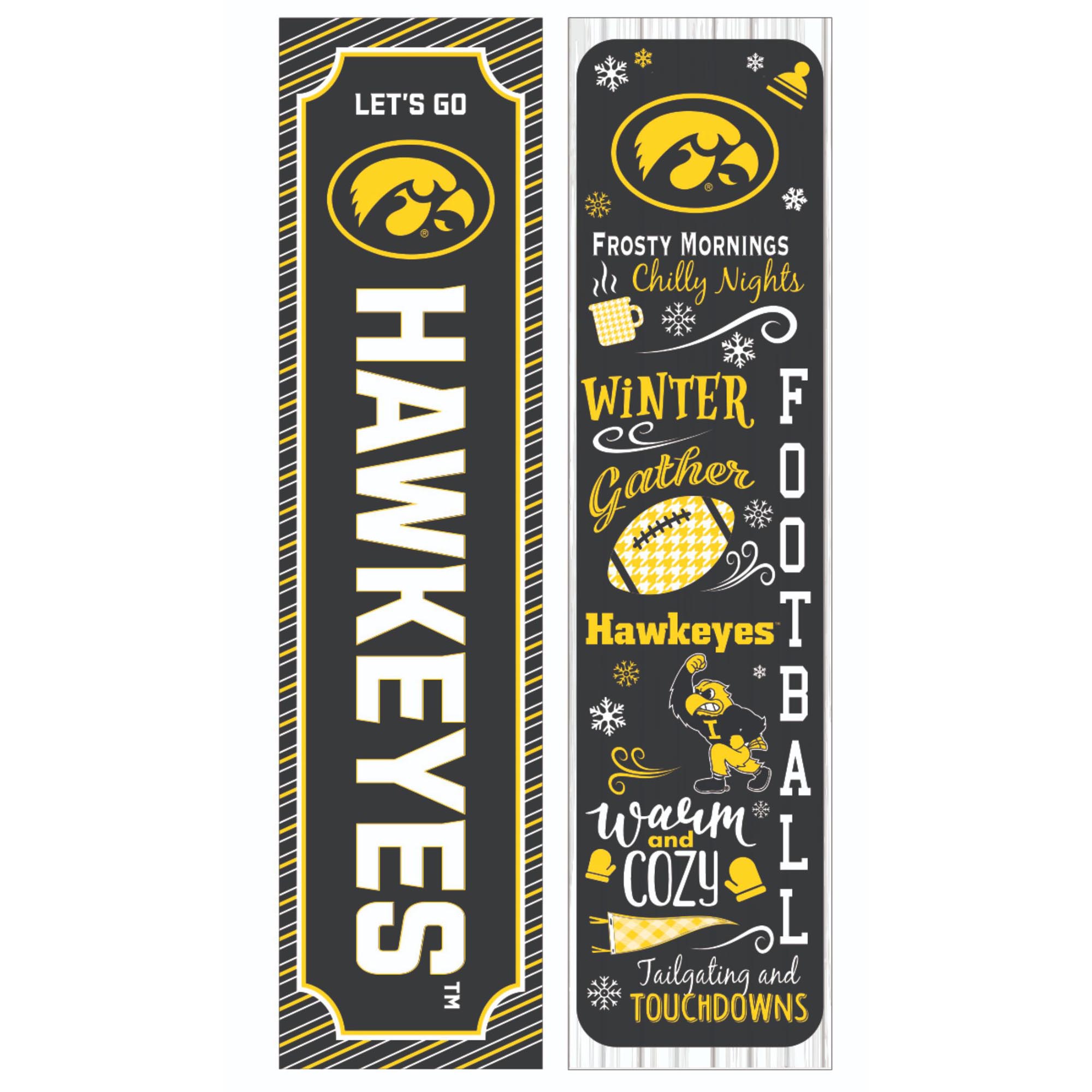 Iowa Hawkeyes 47" Double Sided Winter Leaner Fan Sign