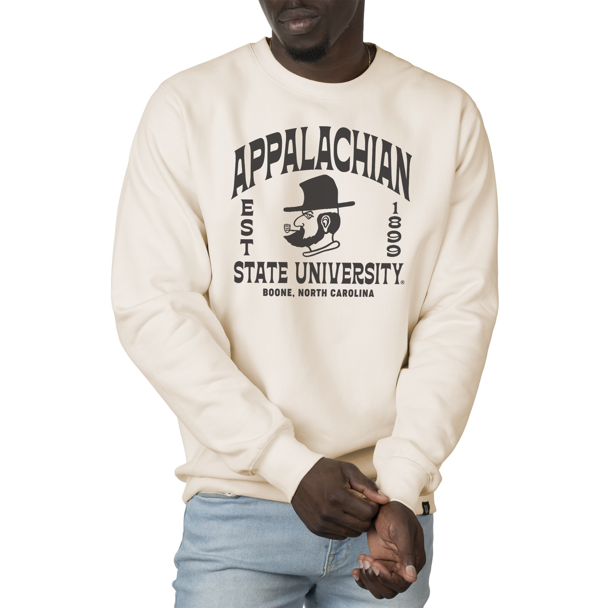 Men’s Uscape Apparel Cream Appalachian State Mountaineers Premium Heavyweight Crew Neck Sweatshirt Men’s Uscape Apparel Cream Appalachian State Mountaineers Premium Heavyweight Crew Neck Sweatshirt