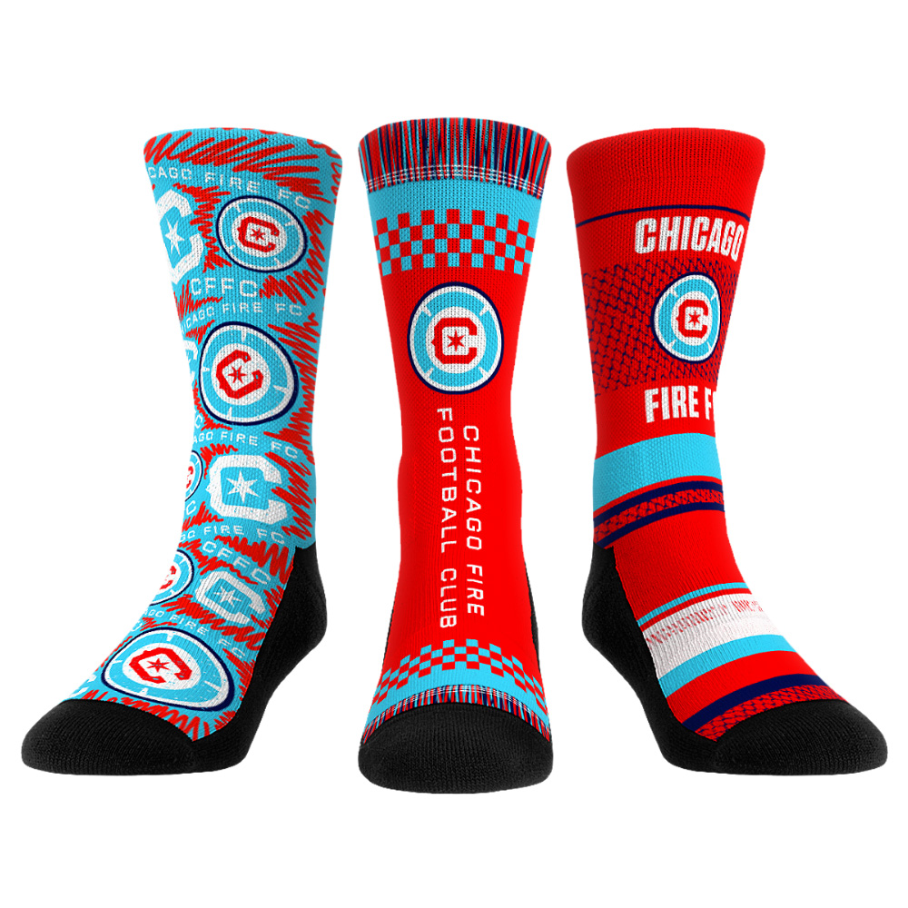 Youth Rock Em Light Blue Chicago Fire Three-Pack Crew Socks Set