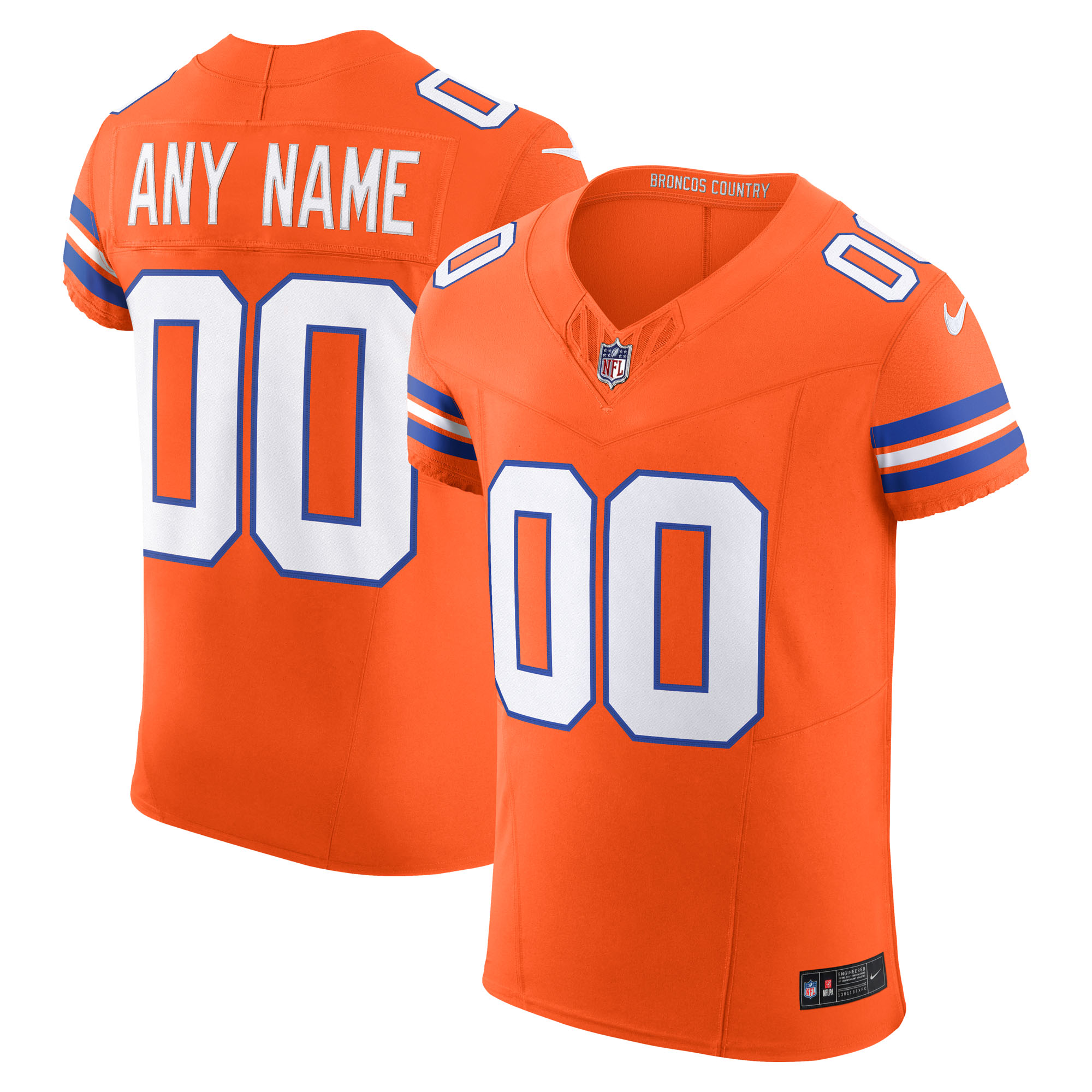 Men's Nike Orange Denver Broncos Alternate 2 Mile High Collection 1977 Throwback Vapor F.U.S.E. Elite Custom Jersey