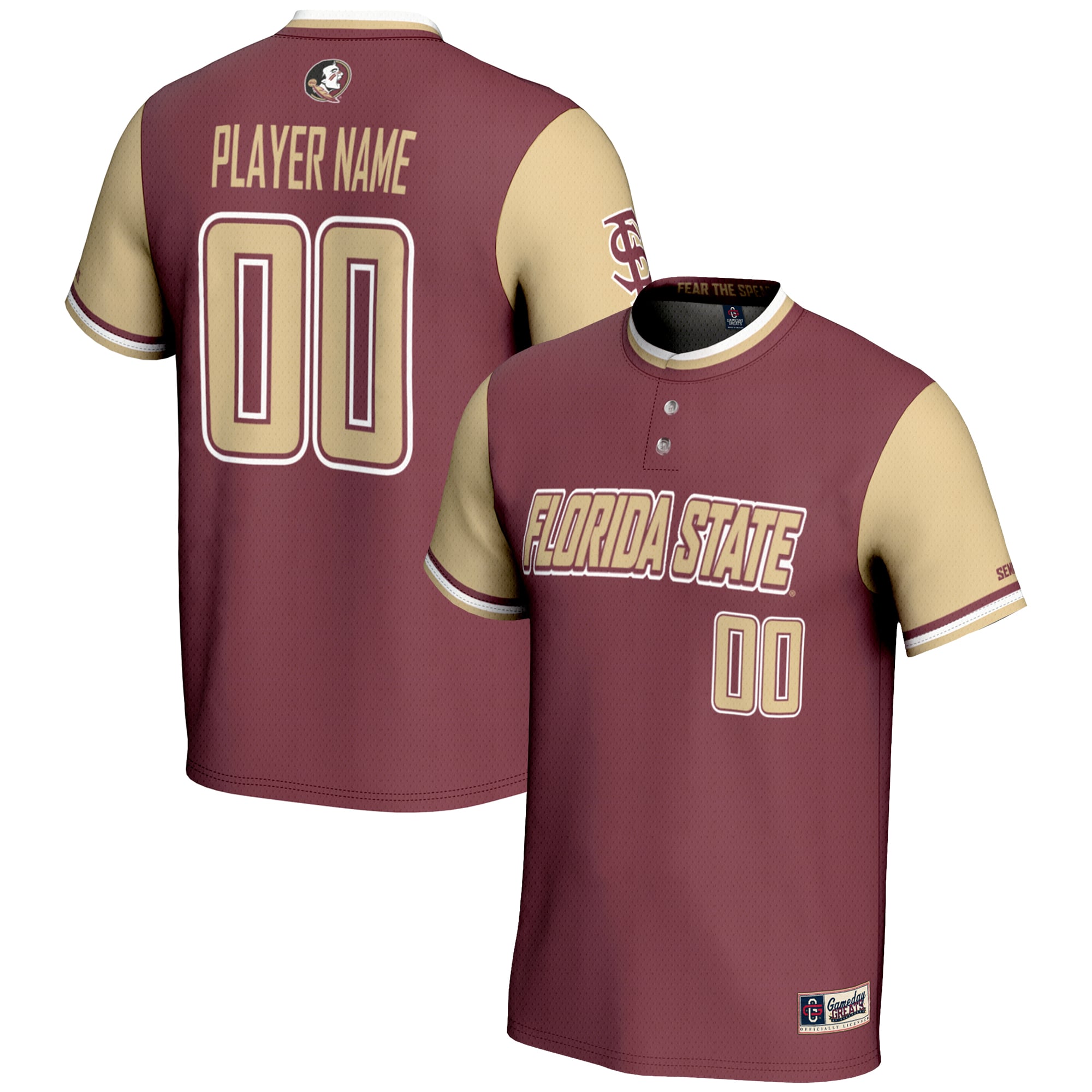 Youth GameDay Greats  Garnet Florida State Seminoles  NIL Pick-A-Player Lightweight Softball Jersey