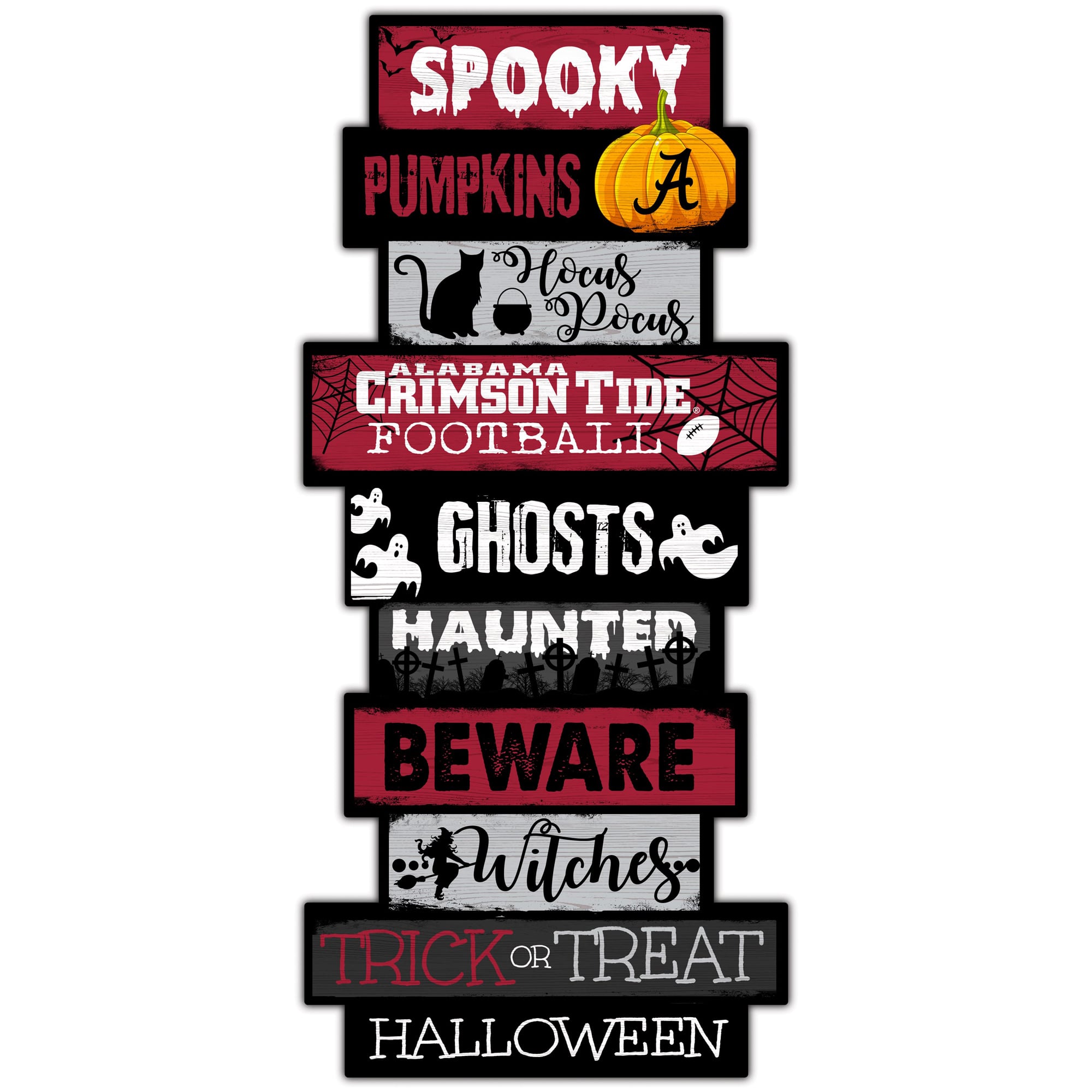 Alabama Crimson Tide 24'' Halloween Celebration Stack Sign