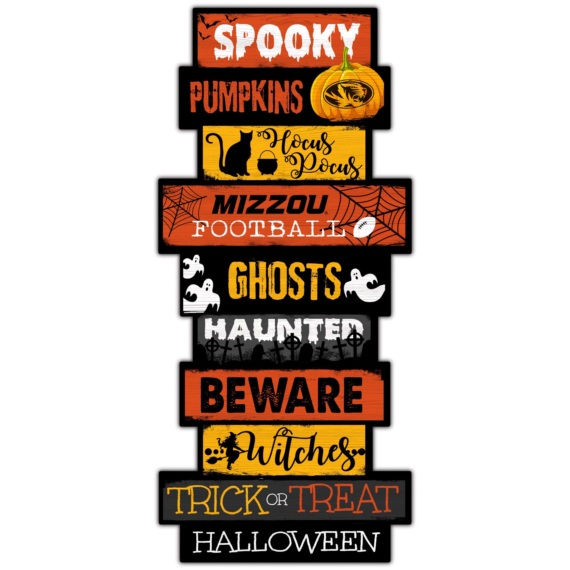 Missouri Tigers 24'' Halloween Celebration Stack Sign