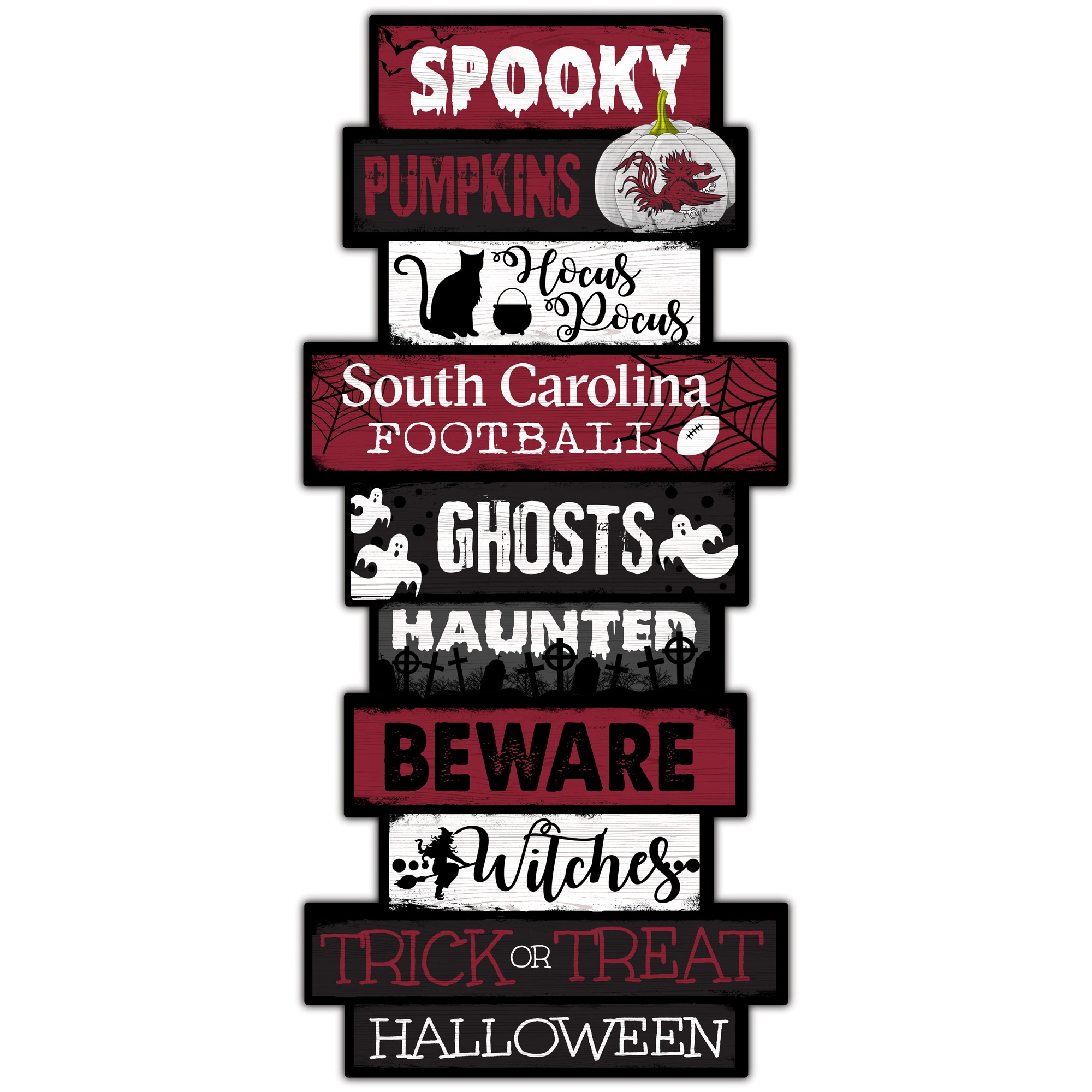 South Carolina Gamecocks 24'' Halloween Celebration Stack Sign