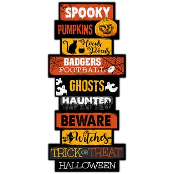 Wisconsin Badgers 24'' Halloween Celebration Stack Sign