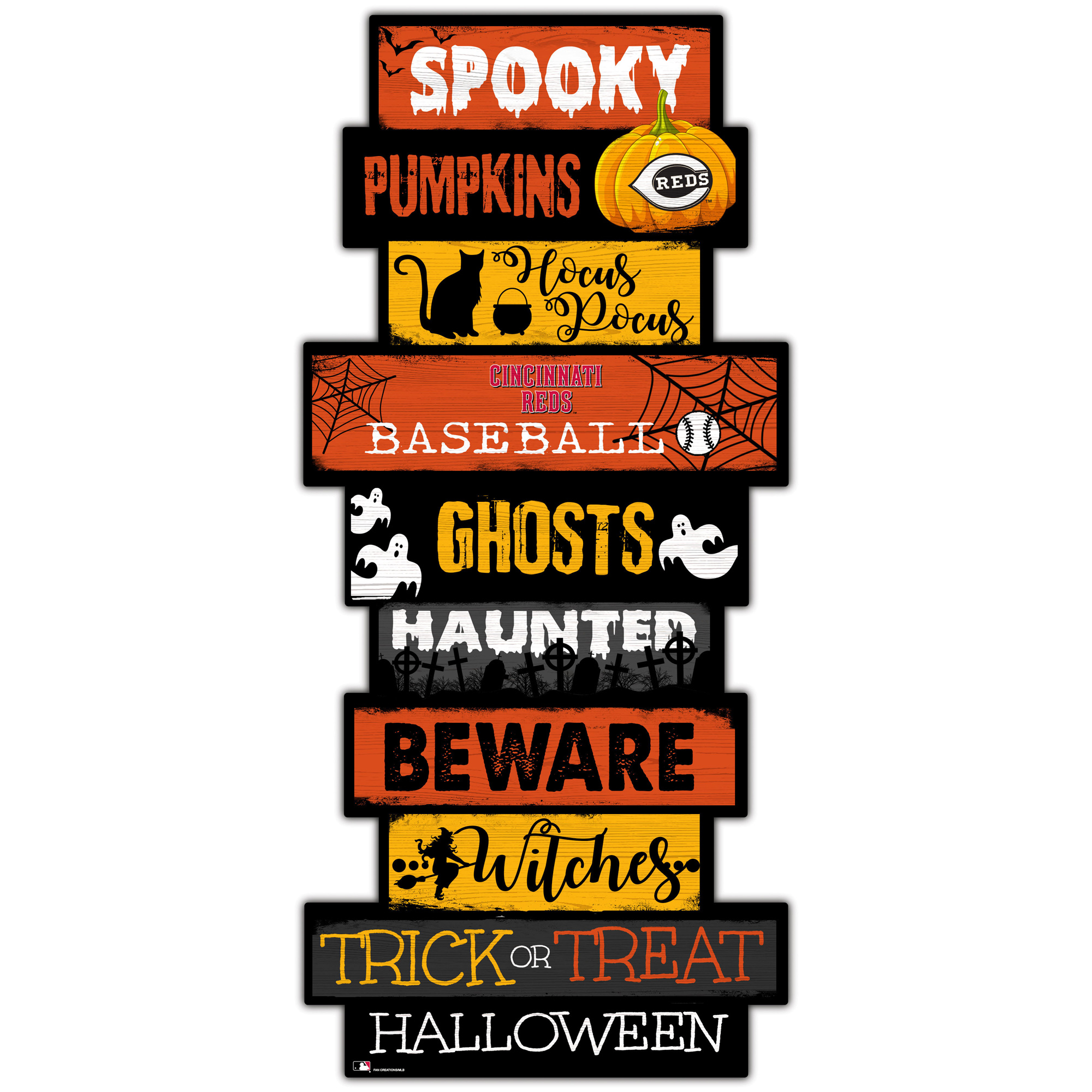Cincinnati Reds 24'' Halloween Celebration Stack Sign