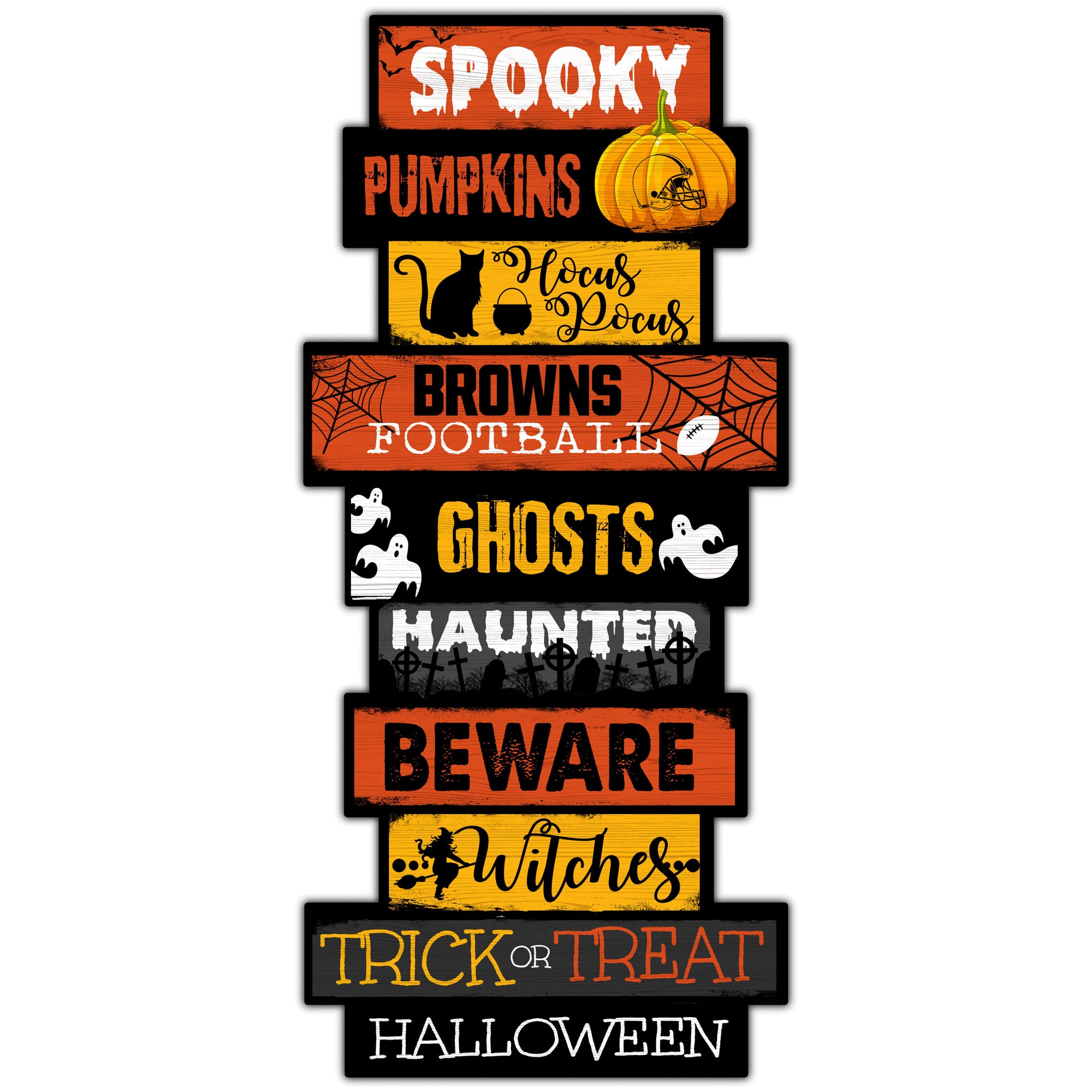 Cleveland Browns 24'' Halloween Celebration Stack Sign