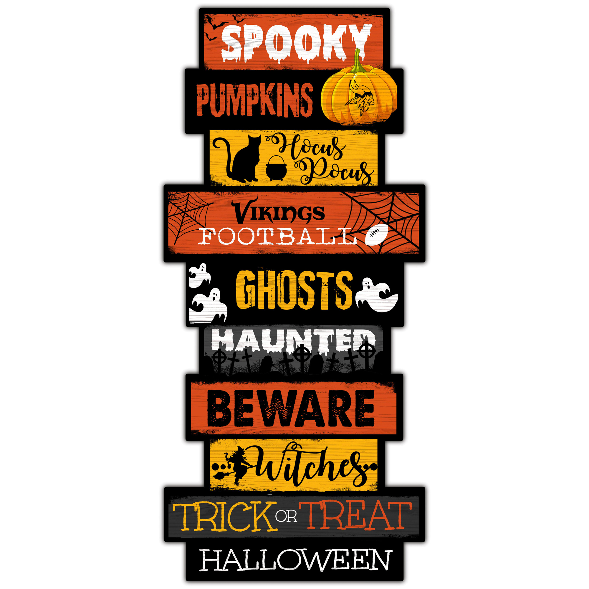 Minnesota Vikings 24'' Halloween Celebration Stack Sign