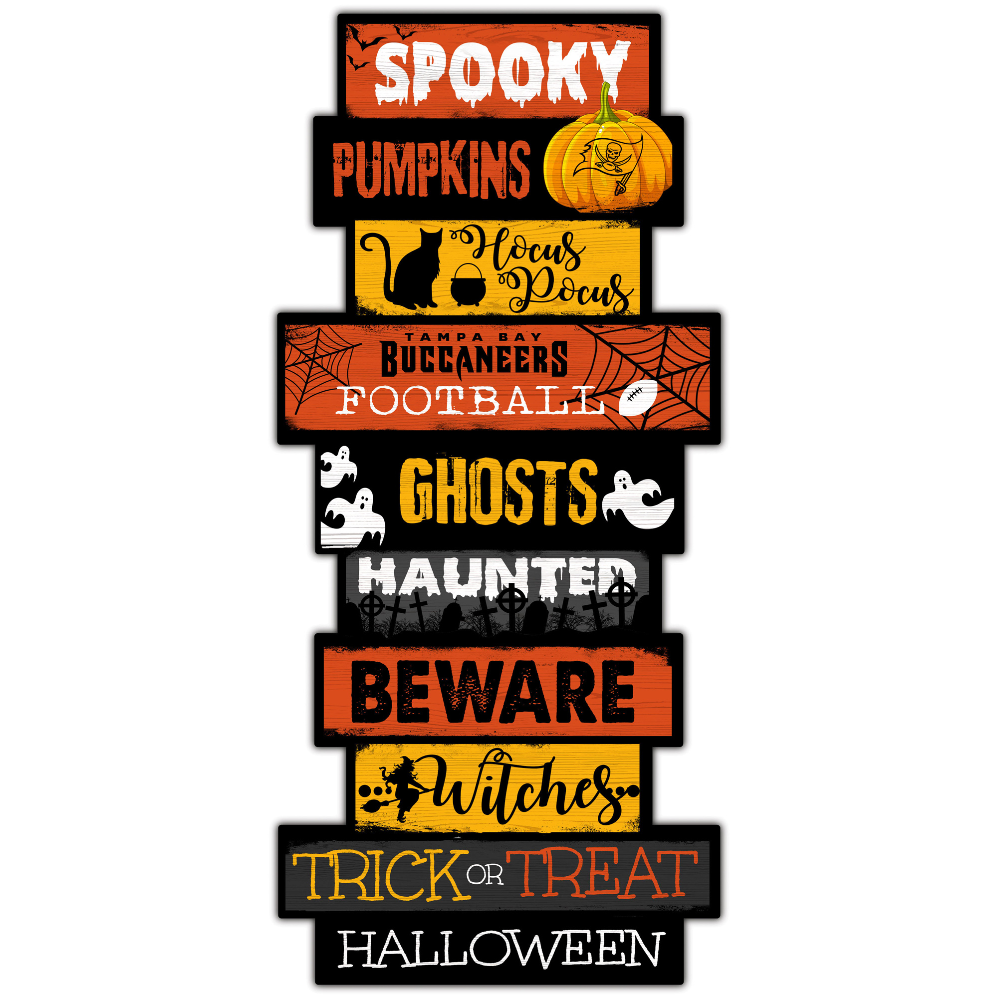 Tampa Bay Buccaneers 24'' Halloween Celebration Stack Sign