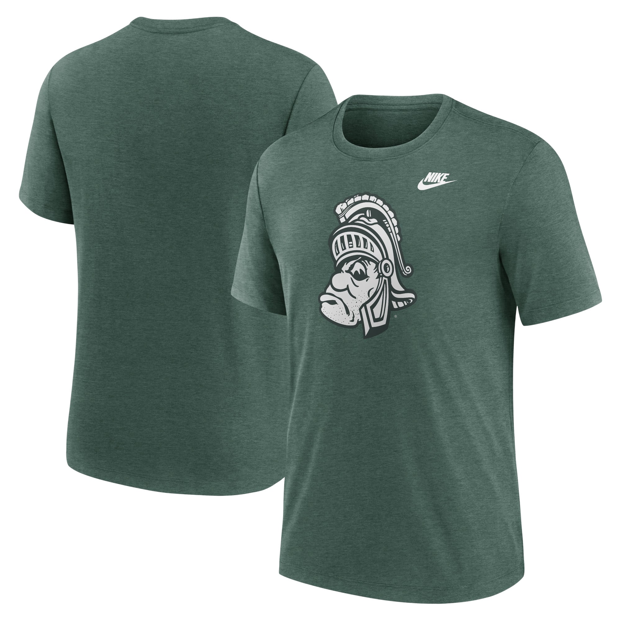 Men's Nike Heather Green Michigan State Spartans Blitz Legacy Primary Tri-Blend T-Shirt