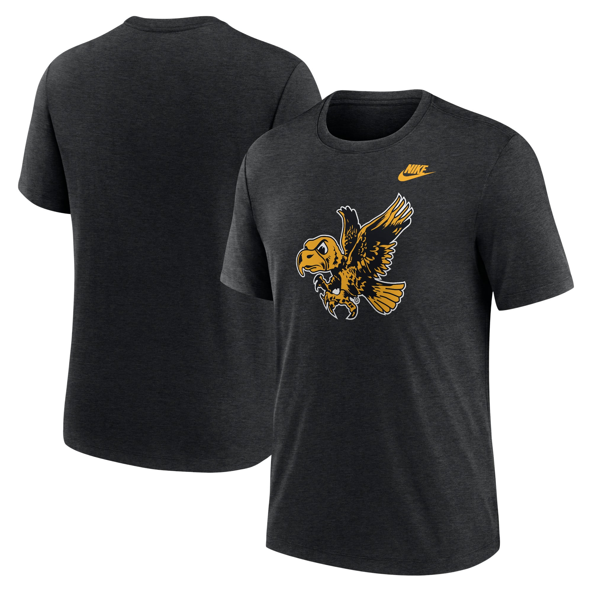 Men's Nike Heather Black Iowa Hawkeyes Blitz Legacy Primary Tri-Blend T-Shirt