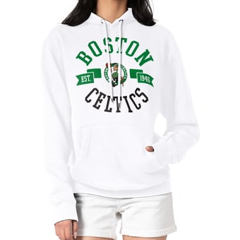 Women's G-III 4Her by Carl Banks  White Boston Celtics City Pullover Hoodie