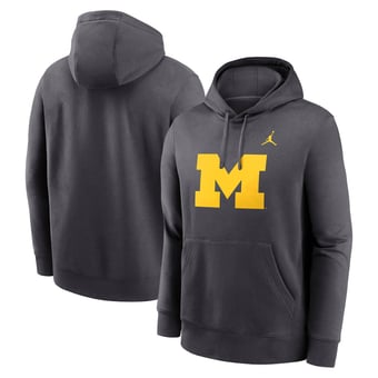 Men's Jordan Brand Anthracite Michigan Wolverines Primetime Club Fleece Pullover Hoodie
