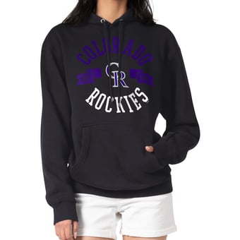 Women's G-III 4Her by Carl Banks Black Colorado Rockies City Graphic Pullover Hoodie