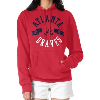 Women's G-III 4Her by Carl Banks Red Atlanta Braves City Graphic Pullover Hoodie