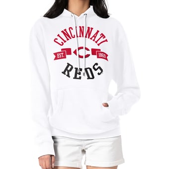 Women's G-III 4Her by Carl Banks White Cincinnati Reds City Graphic Pullover Hoodie
