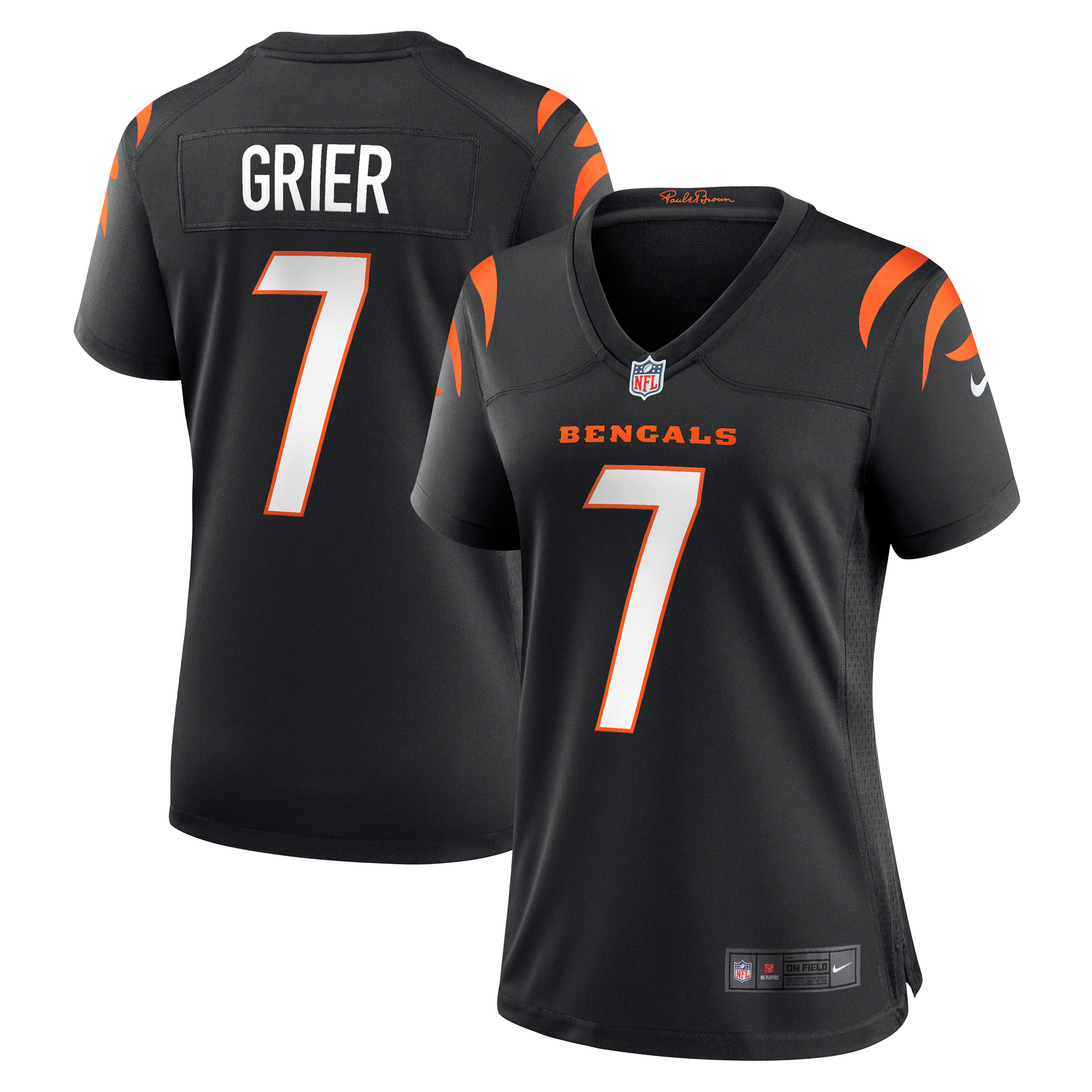 Women's Nike Will Grier Black Cincinnati Bengals Team Game Jersey
