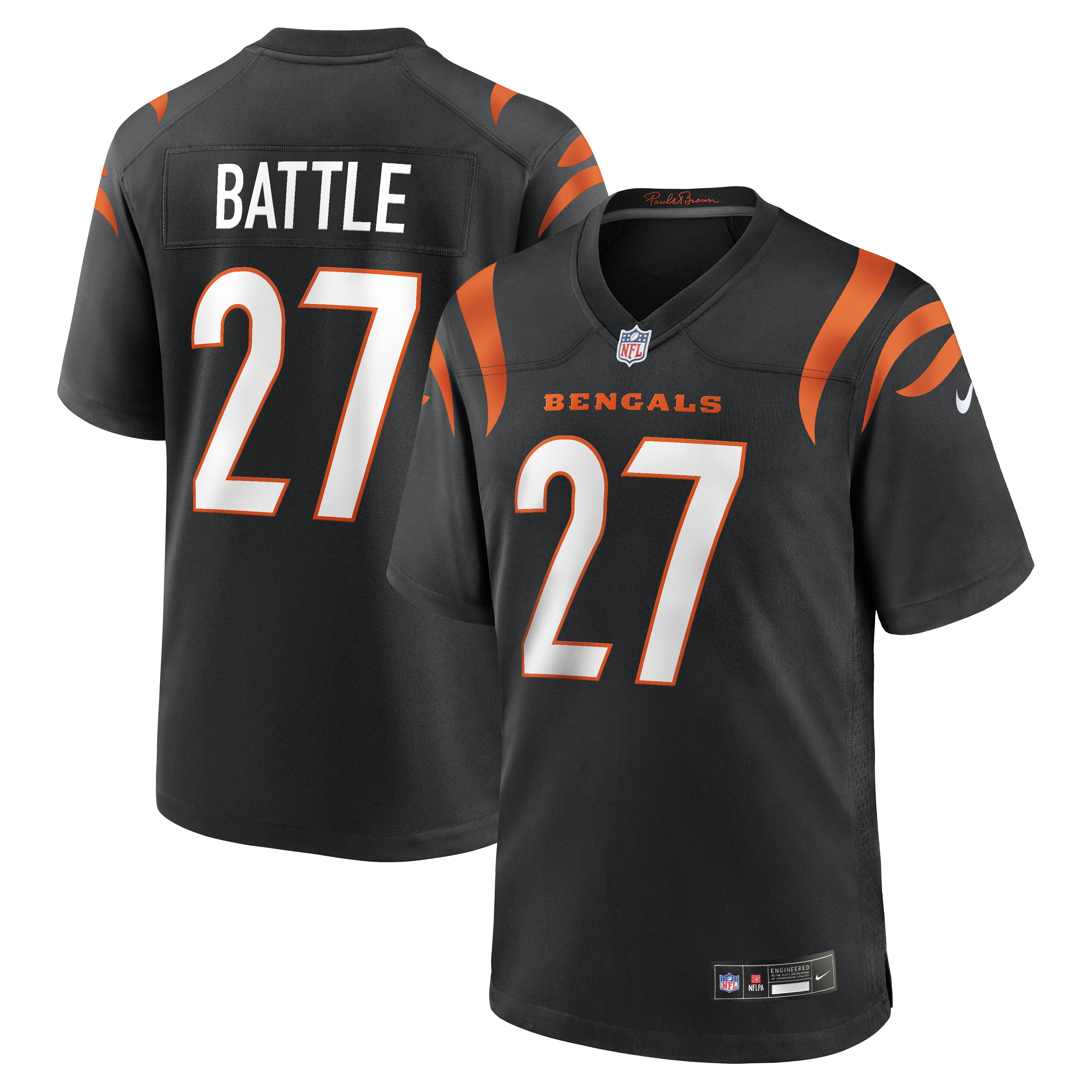 Men's Nike Jordan Battle  Black Cincinnati Bengals Team Game Jersey