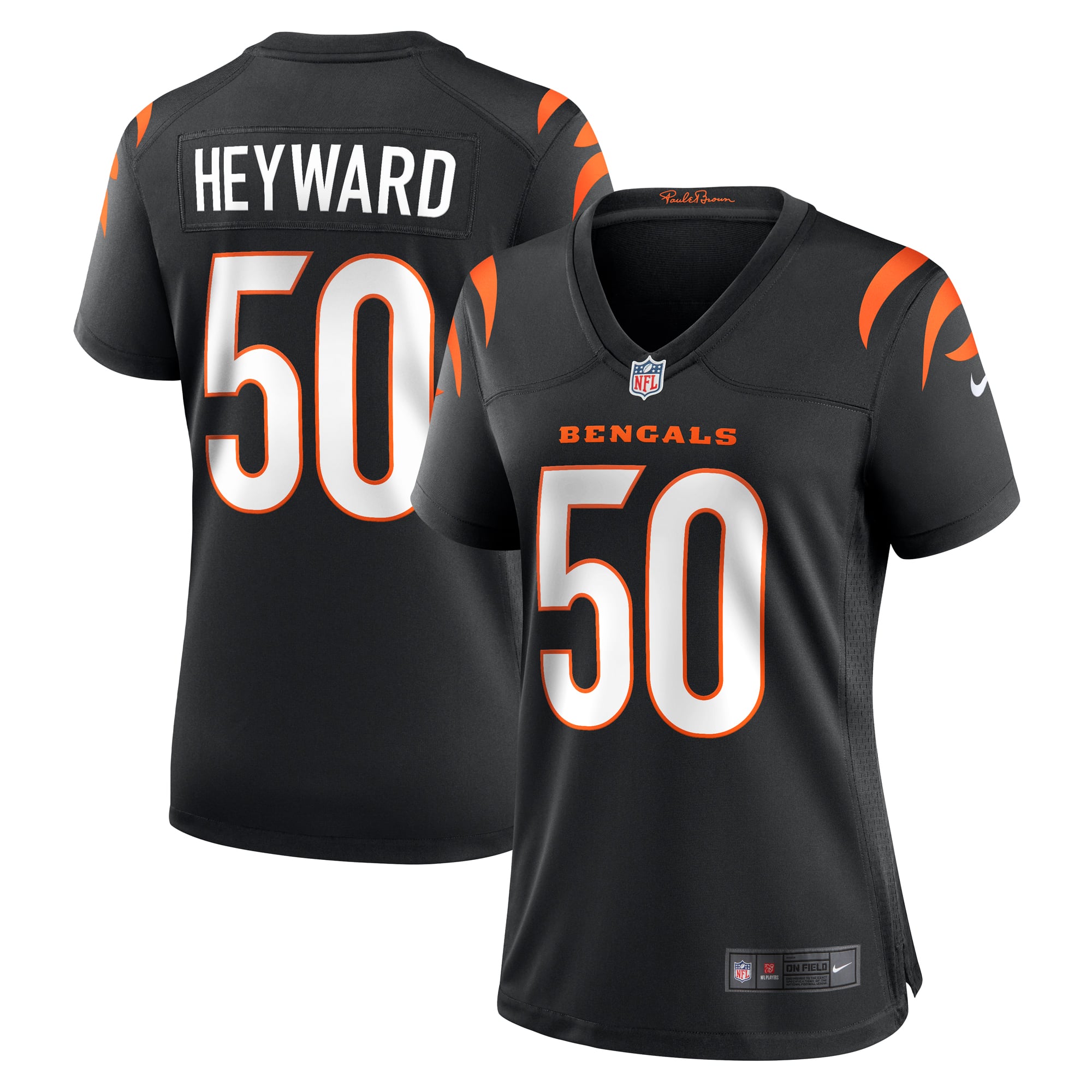 Women's Nike Shaka Heyward Black Cincinnati Bengals Team Game Jersey