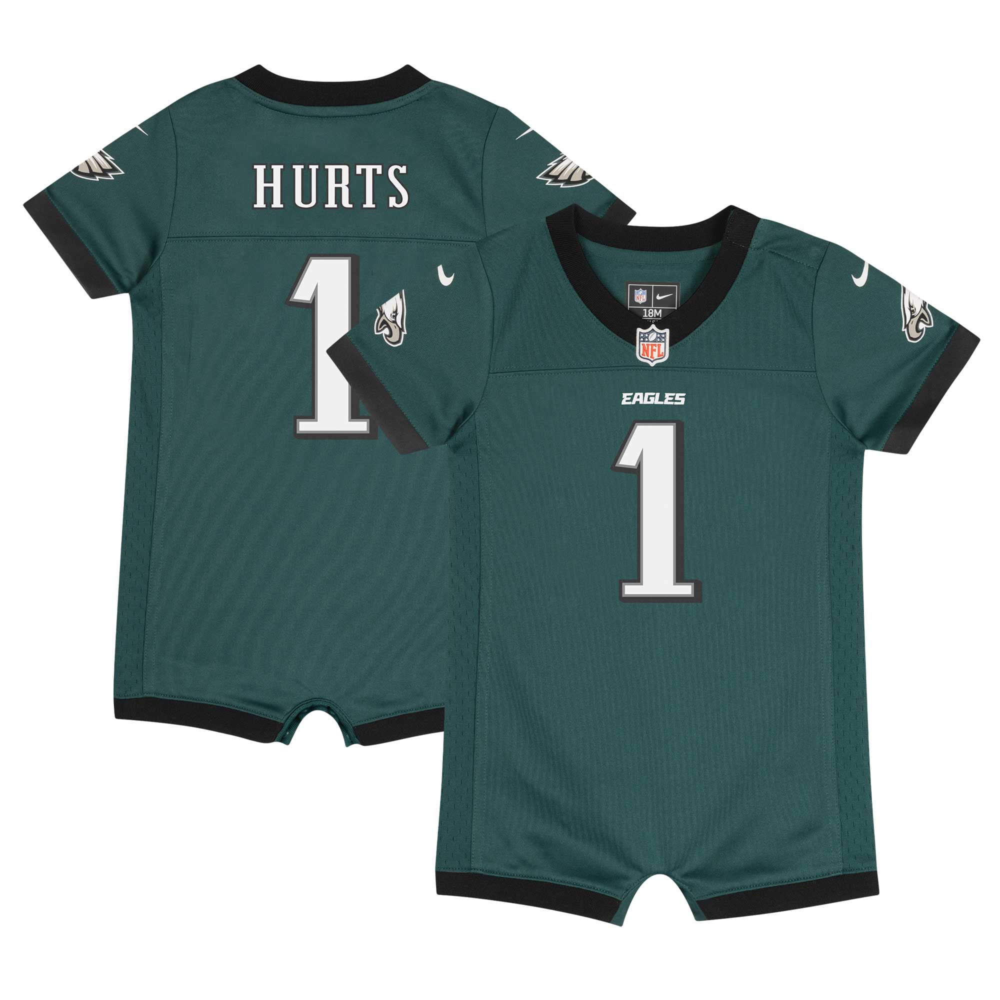 Newborn Nike Jalen Hurts Midnight Green Philadelphia Eagles Romper Game Jersey