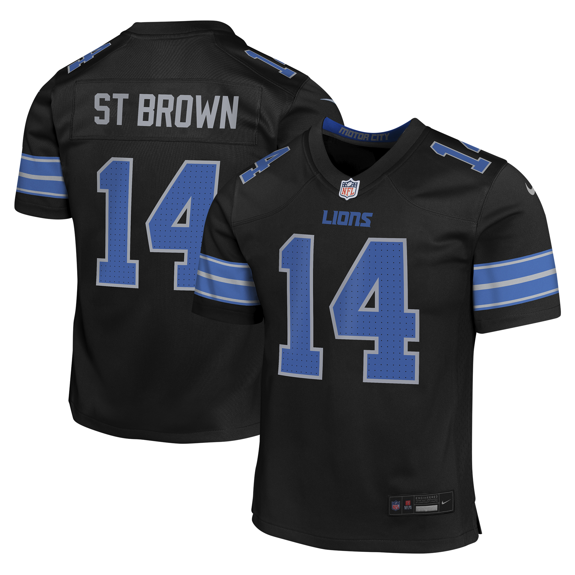 Youth Nike Amon-Ra St. Brown Black Detroit Lions Game Jersey
