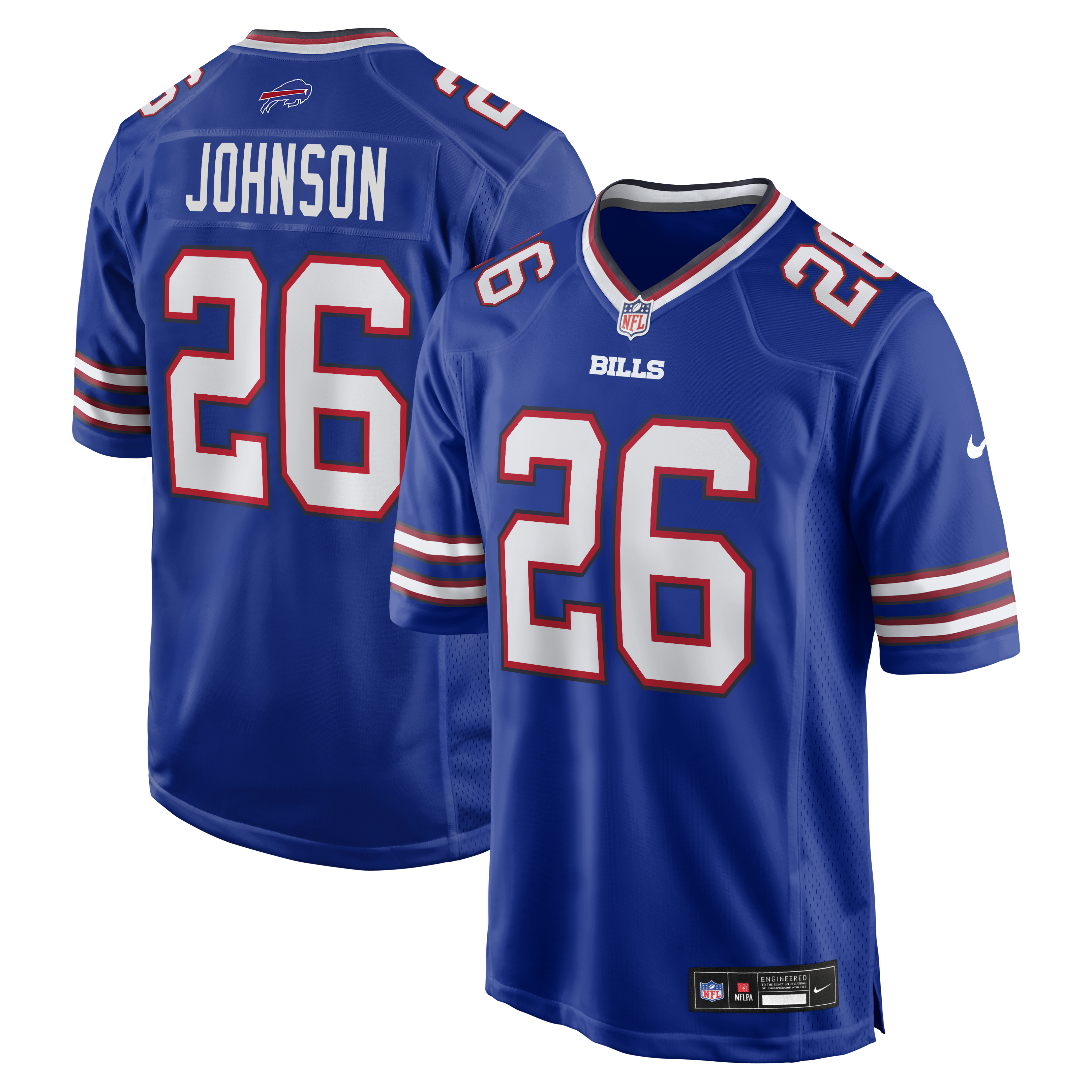 Men's Nike Ty Johnson  Royal Buffalo Bills Team Game Jersey