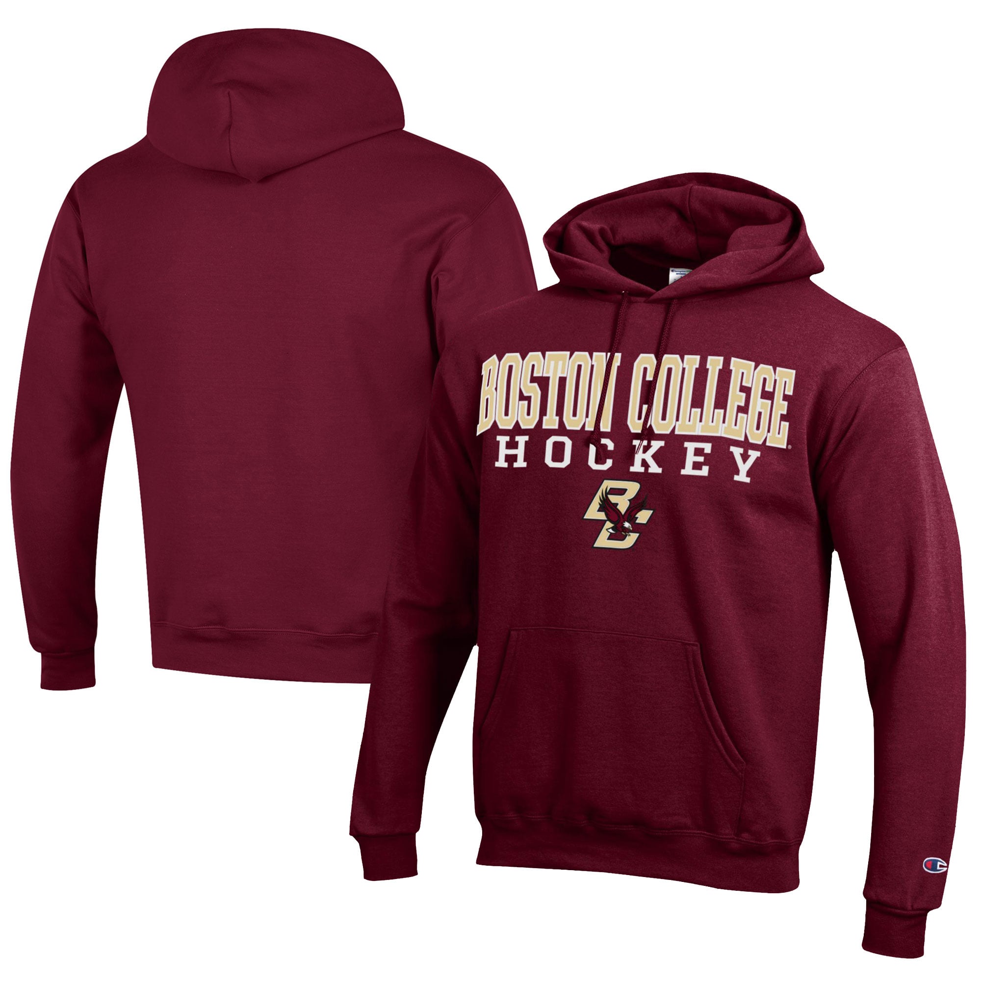Men's Champion  Maroon Boston College Eagles Hockey Eco Powerblend Pullover Hoodie