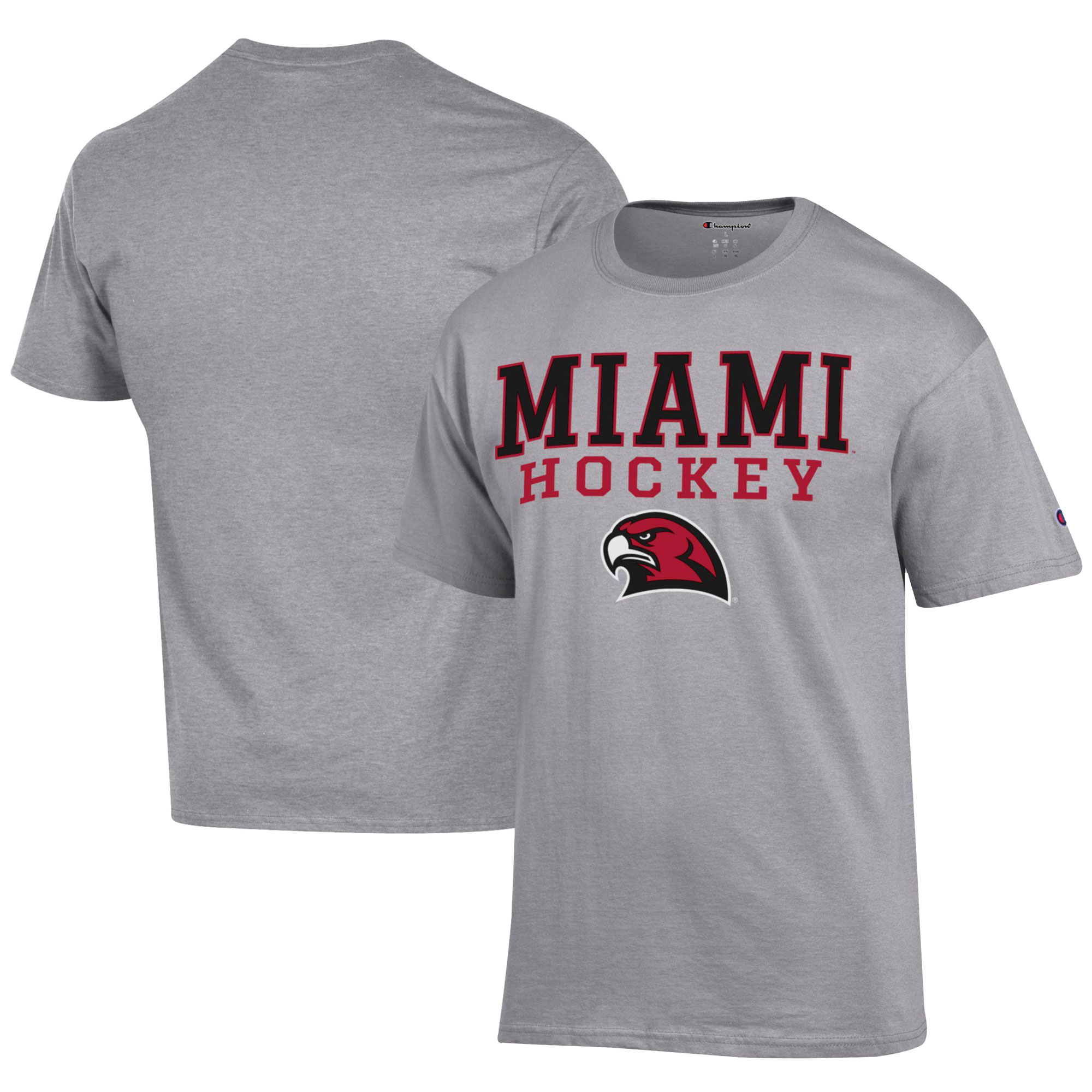 Men’s Champion Gray Miami University RedHawks Icon Logo Hockey Jersey T-Shirt Men’s Champion Gray Miami University RedHawks Icon Logo Hockey Jersey T-Shirt