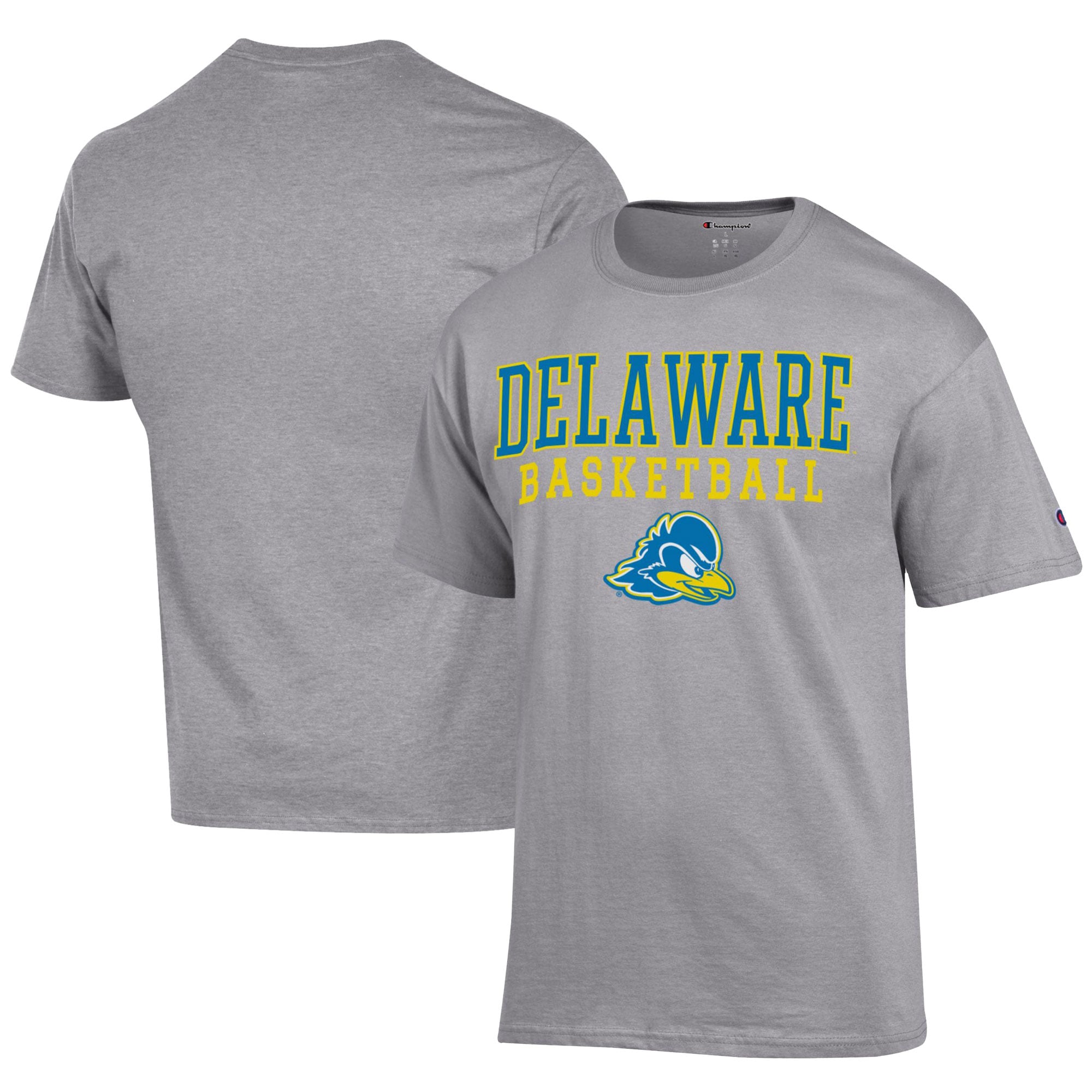 Men's Champion  Gray Delaware Fightin' Blue Hens Icon Logo Basketball Jersey T-Shirt