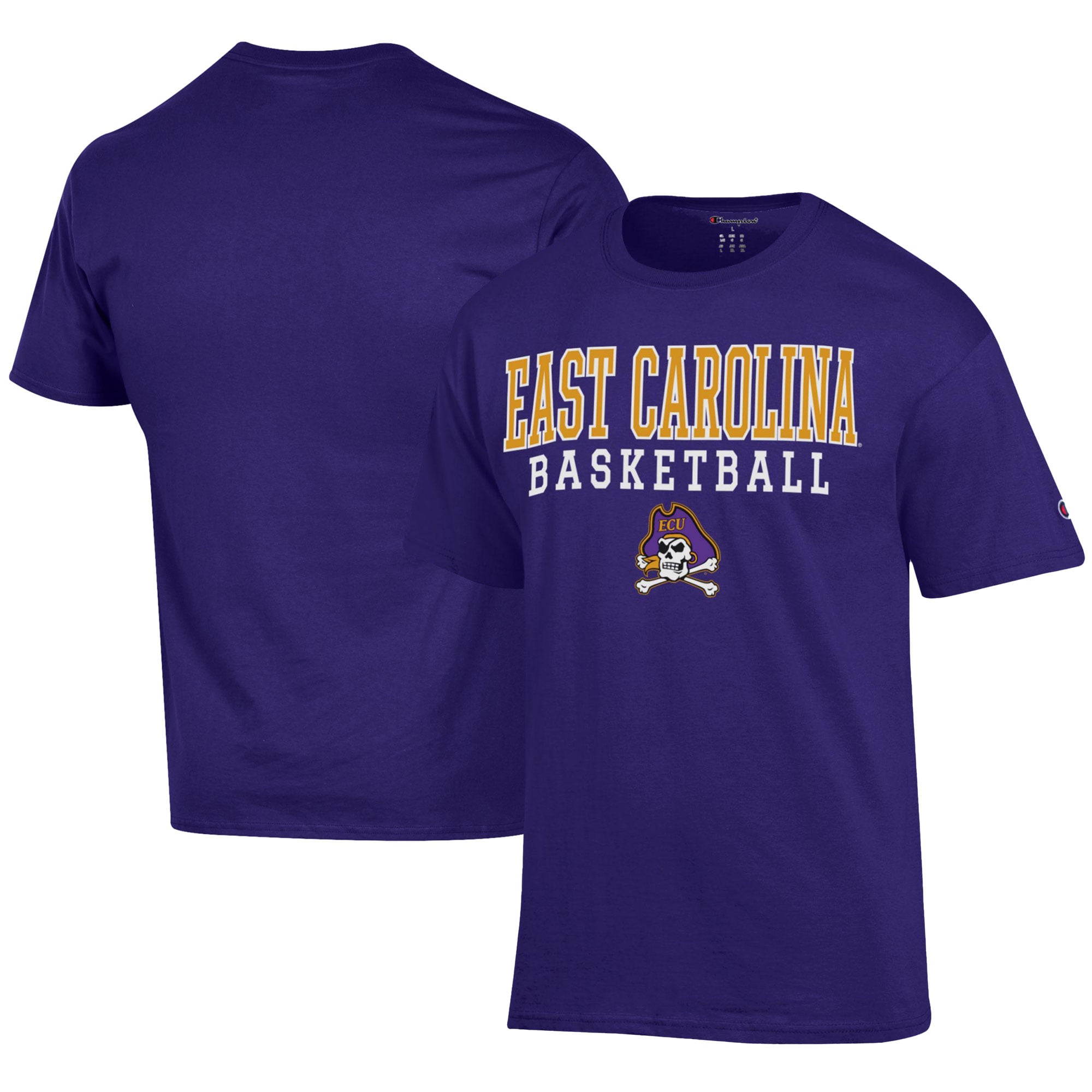 Men's Champion  Purple ECU Pirates Icon Logo Basketball Jersey T-Shirt