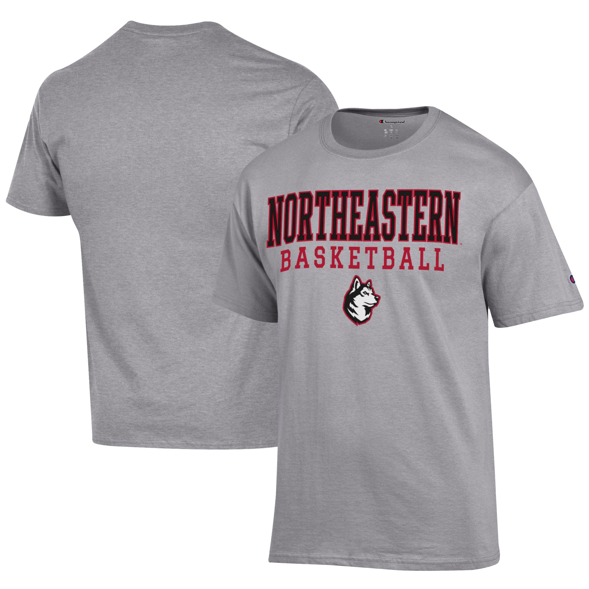 Men’s Champion Gray Northeastern Huskies Icon Logo Basketball Jersey T-Shirt Men’s Champion Gray Northeastern Huskies Icon Logo Basketball Jersey T-Shirt