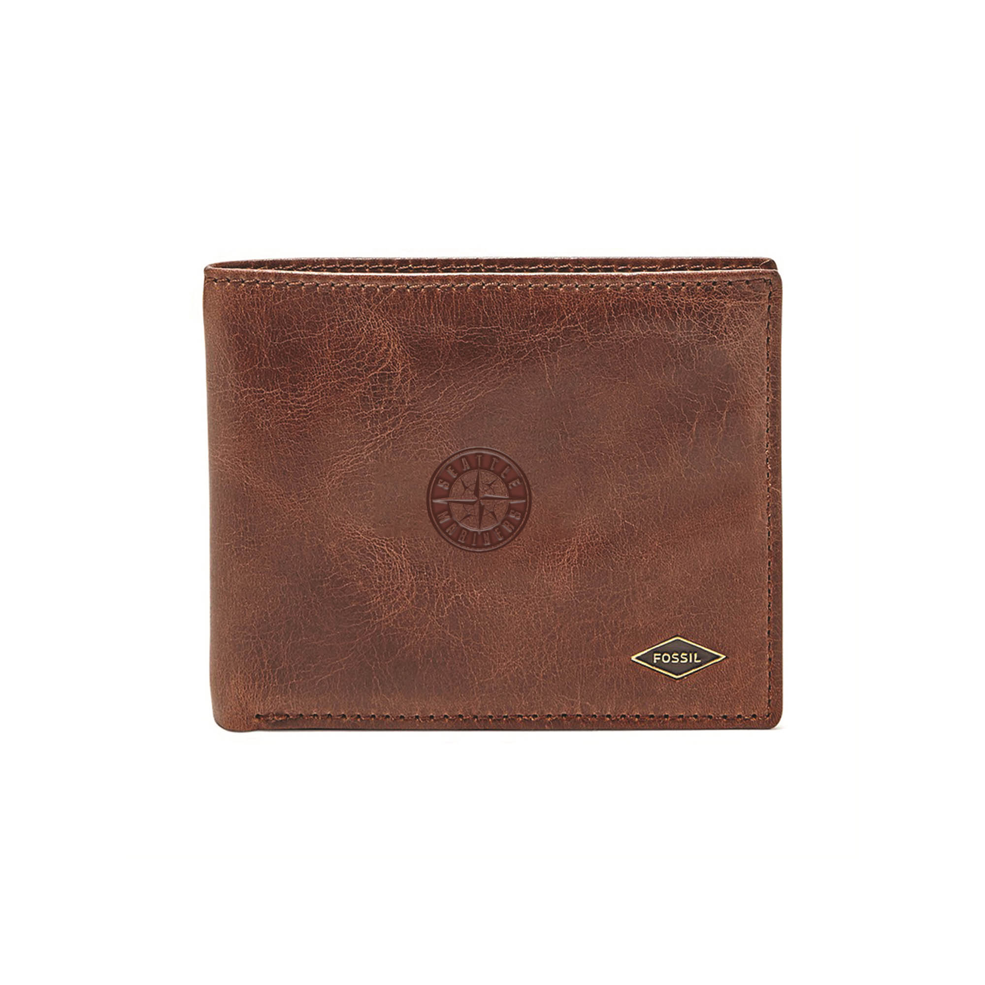 Fossil Brown Seattle Mariners Ryan RFID Flip ID Bifold
