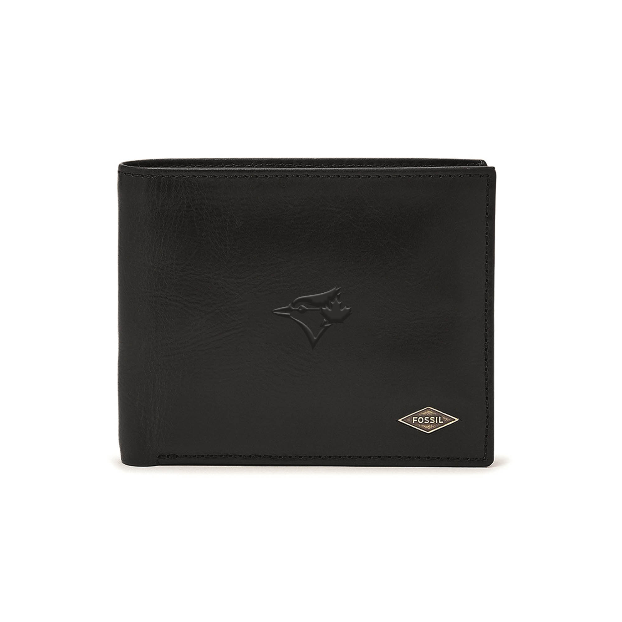 Fossil Black Toronto Blue Jays Ryan RFID Passcase Wallet