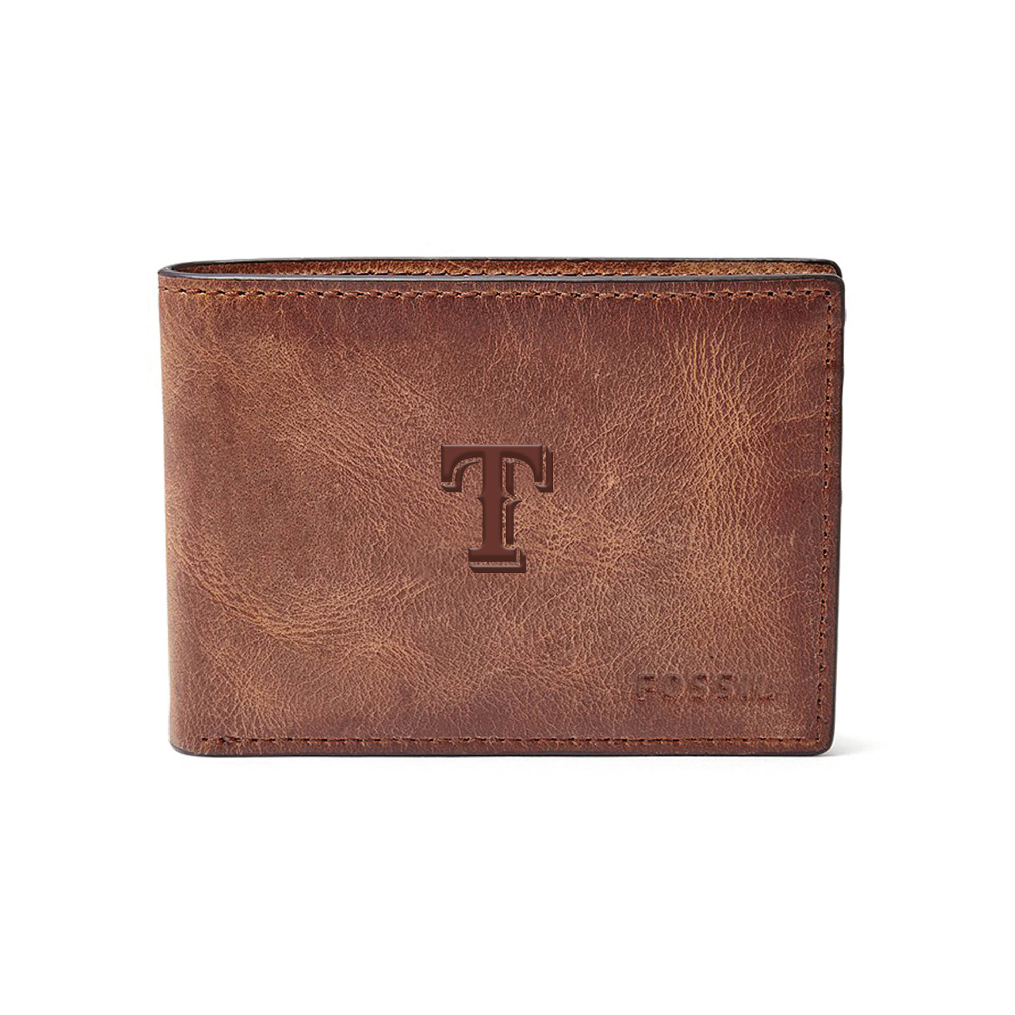 Fossil Brown Texas Rangers Leather Derrick Front Pocket Bifold Wallet Fossil Brown Texas Rangers Leather Derrick Front Pocket Bifold Wallet