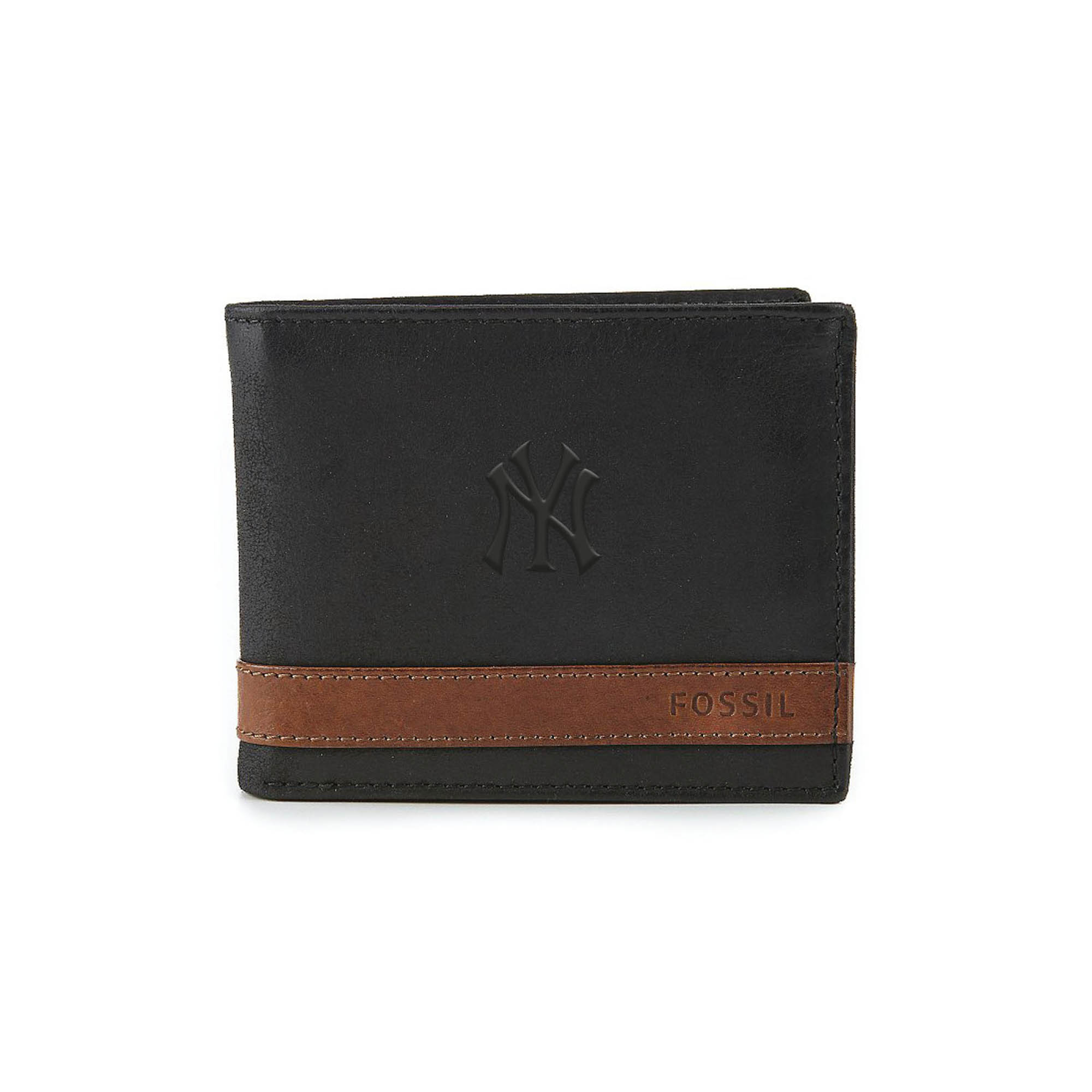 Fossil Black New York Yankees Quinn Flip ID Bifold Wallet