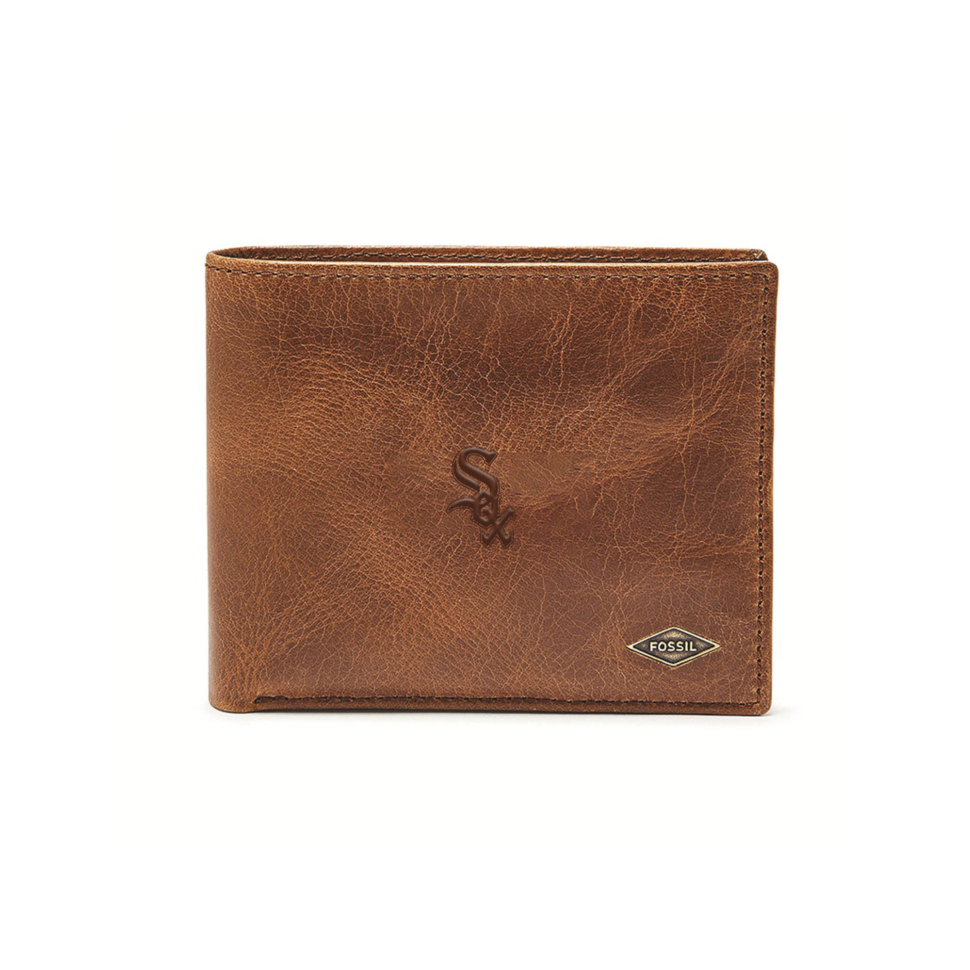 Fossil Brown Chicago White Sox Ryan RFID Passcase Wallet
