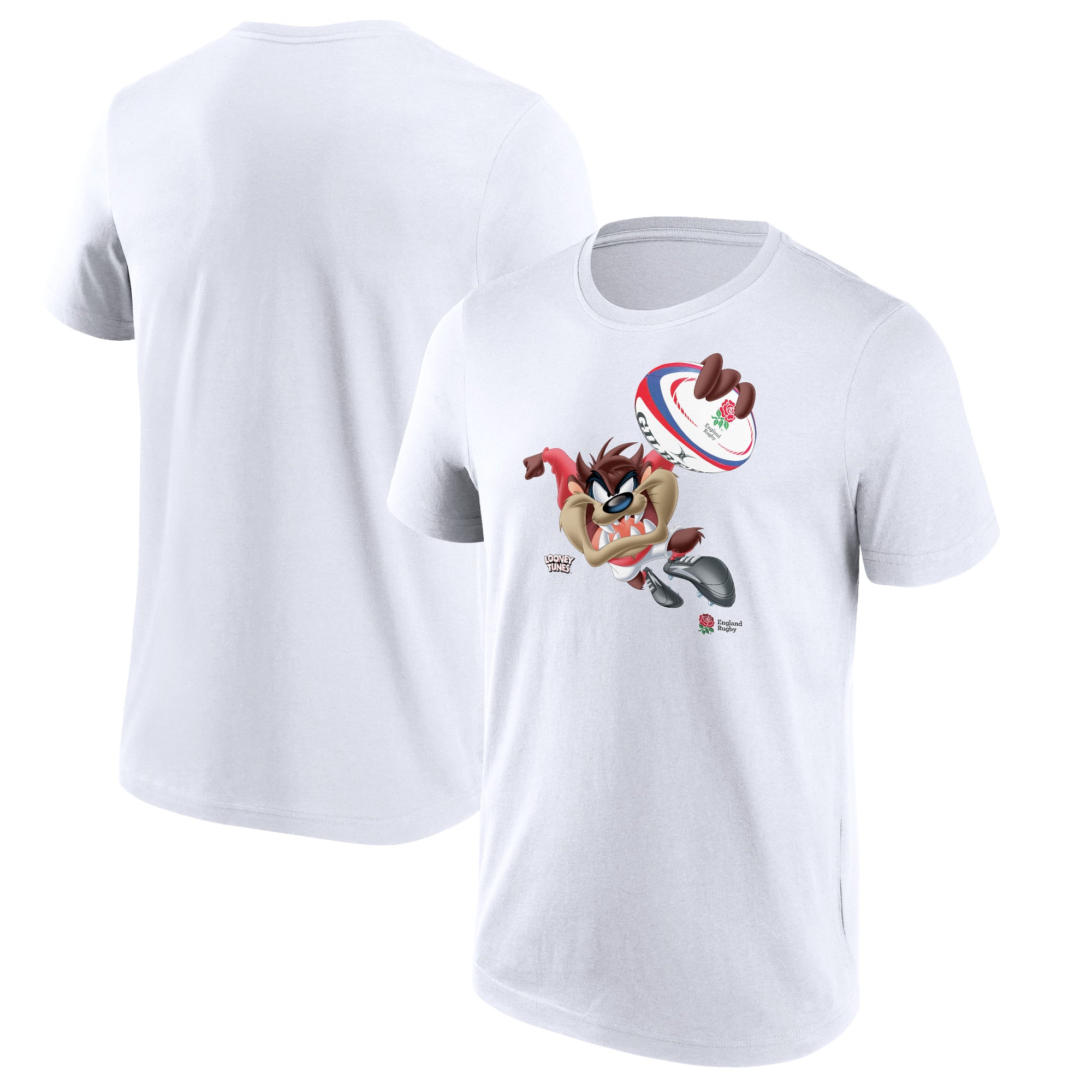 England Rugby Looney Tunes Taz Graphic T-Shirt - White: retailer-supplied image