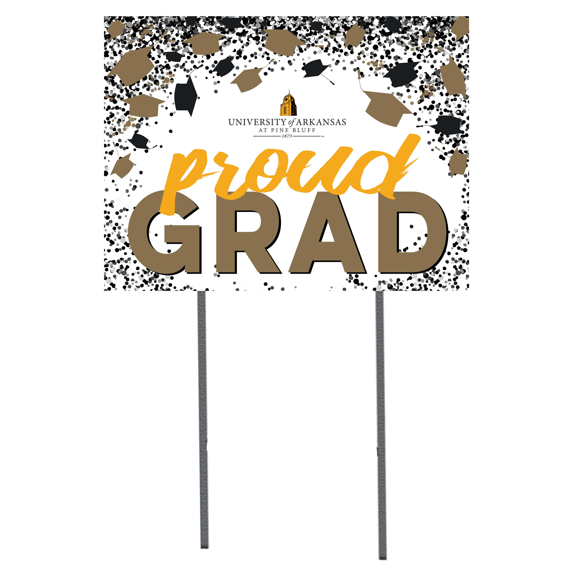 Arkansas Pine Bluff Golden Lions 18" x 24" Grad Hats Yard Sign